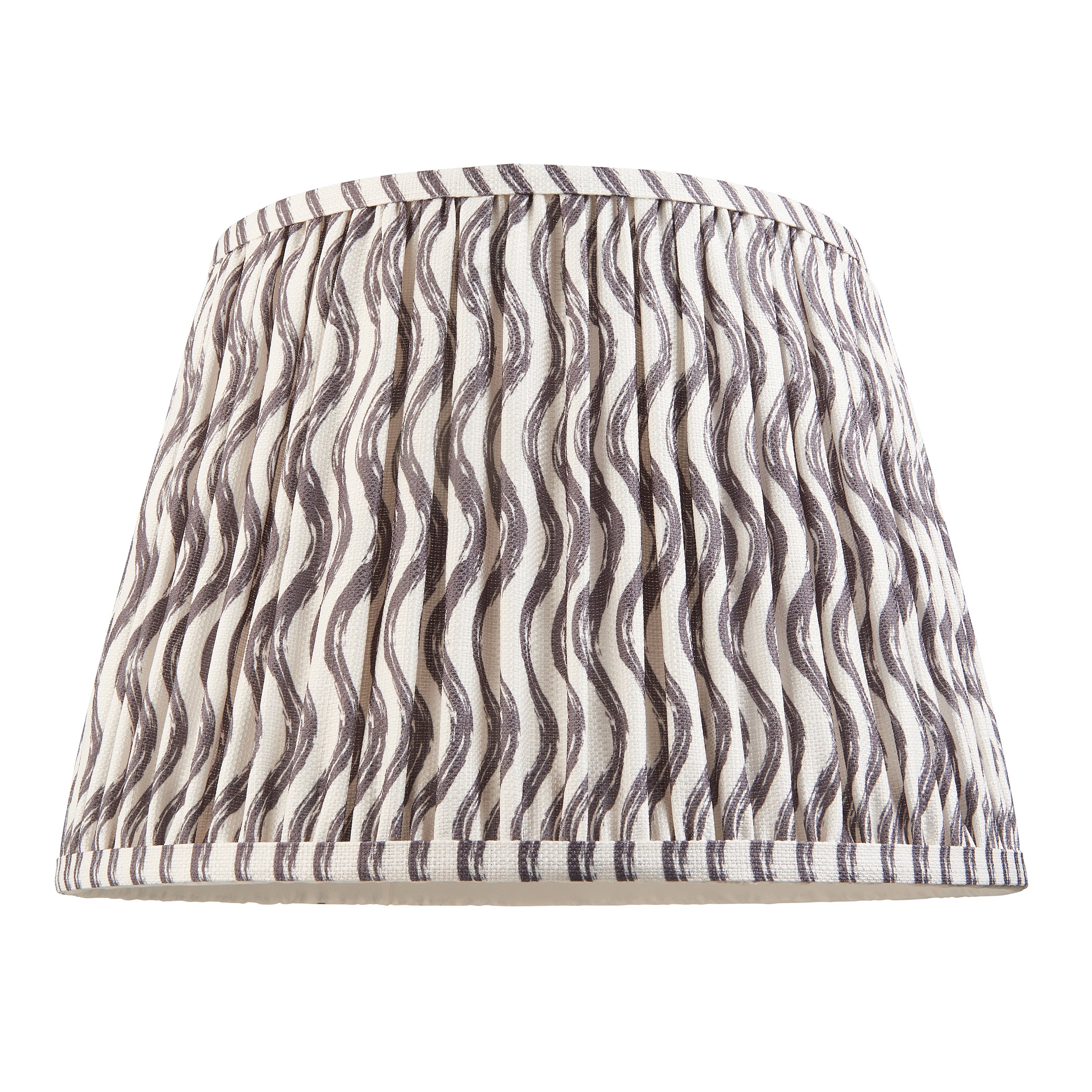 Endon Ripple Single Light Shade 35cm - Pearl Grey Fabric