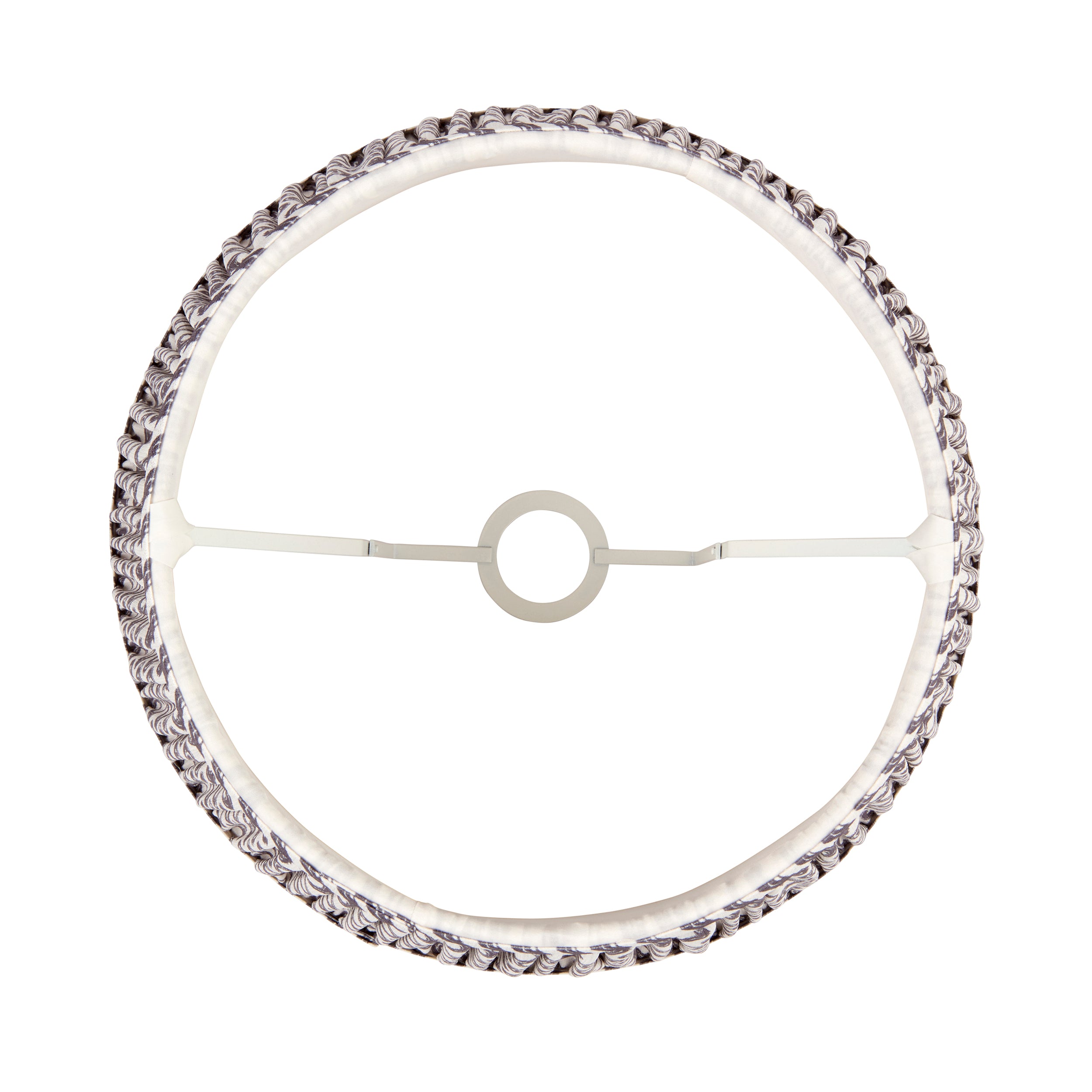 Endon Ripple Single Light Shade 40cm - Pearl Grey Fabric