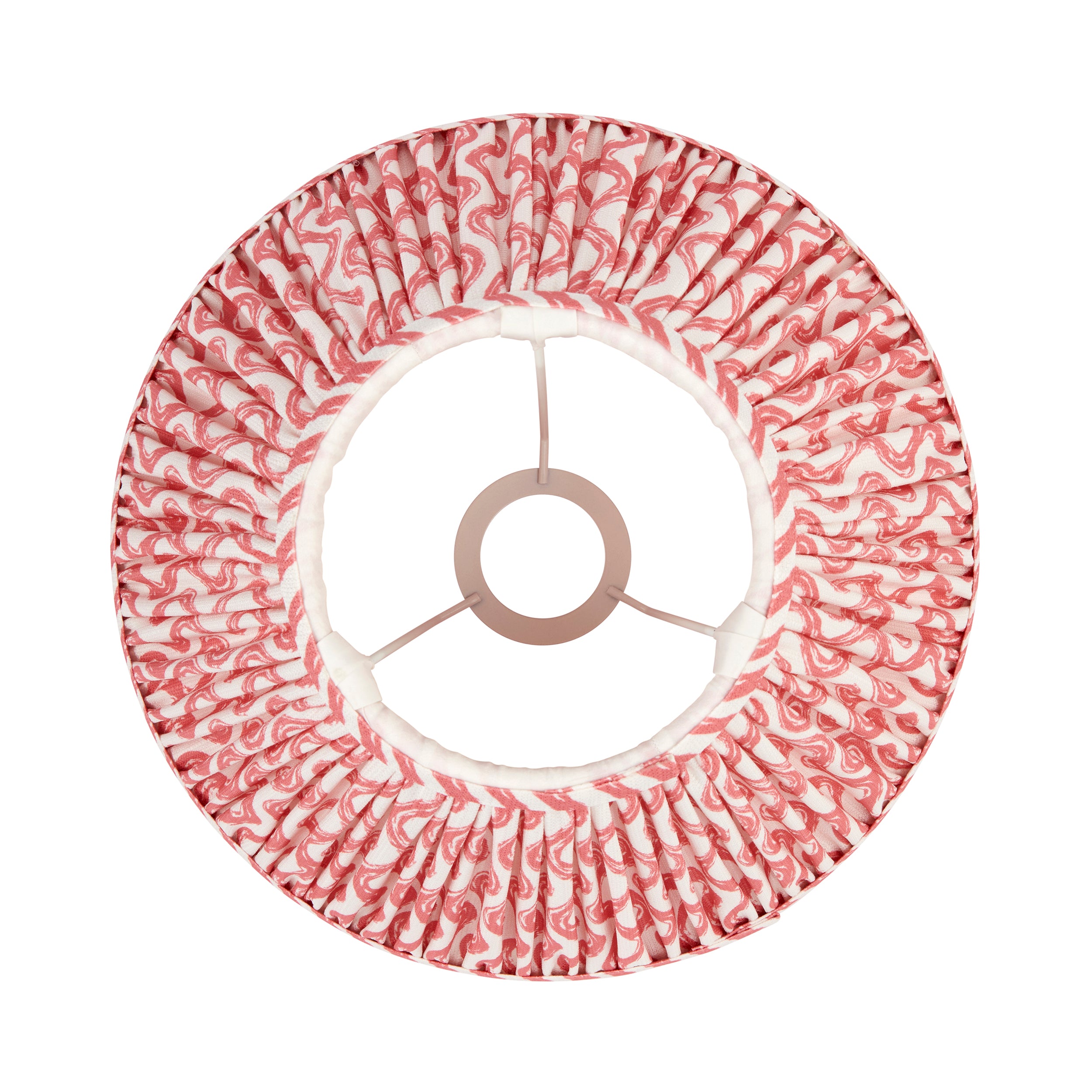 Endon Ripple Single Light Shade 30cm - Coral Pink Fabric