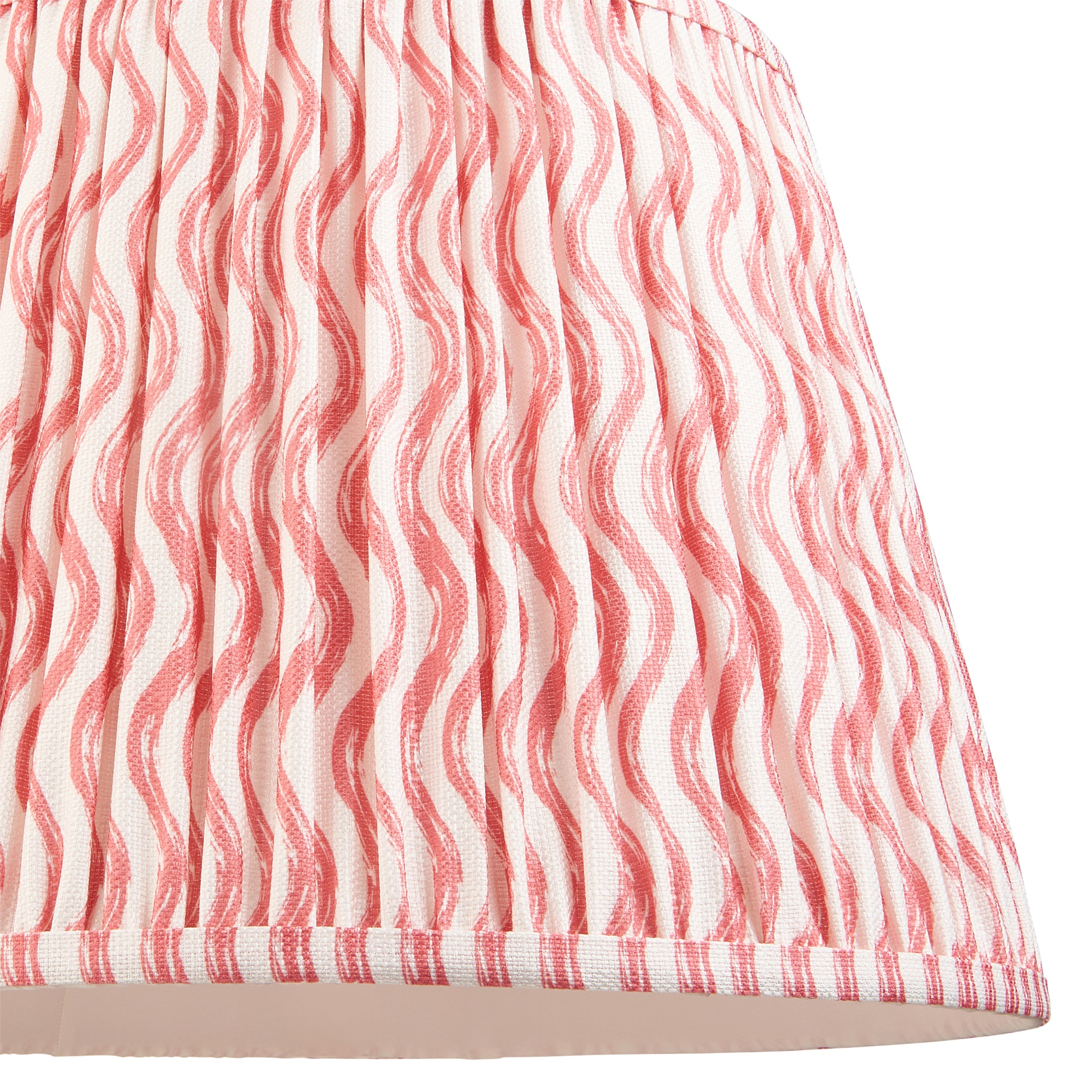 Endon Ripple Single Light Shade 40cm - Coral Pink Fabric