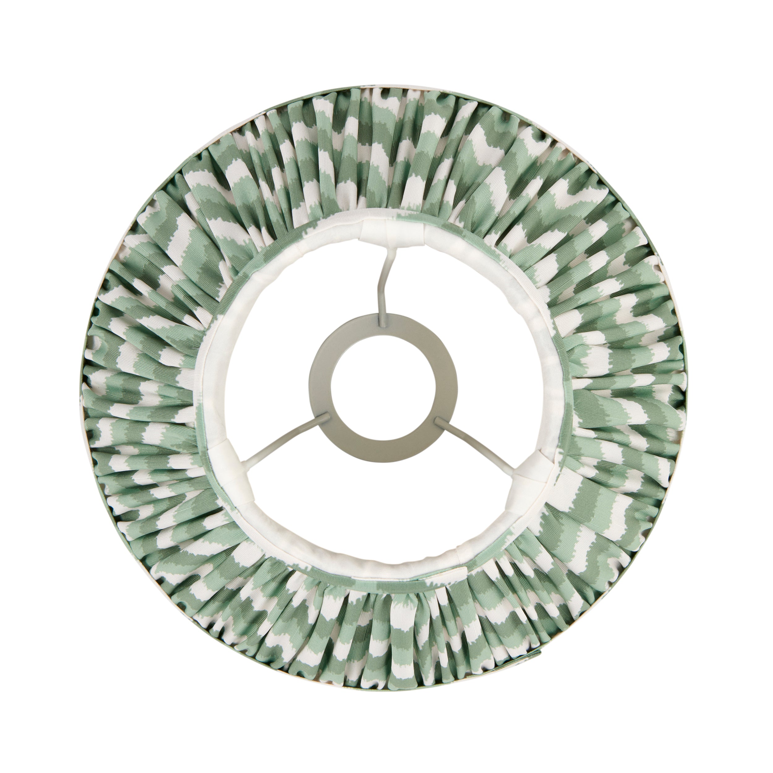 Endon Zigzag Single Light Shade 25cm - Cotswold Green Fabric