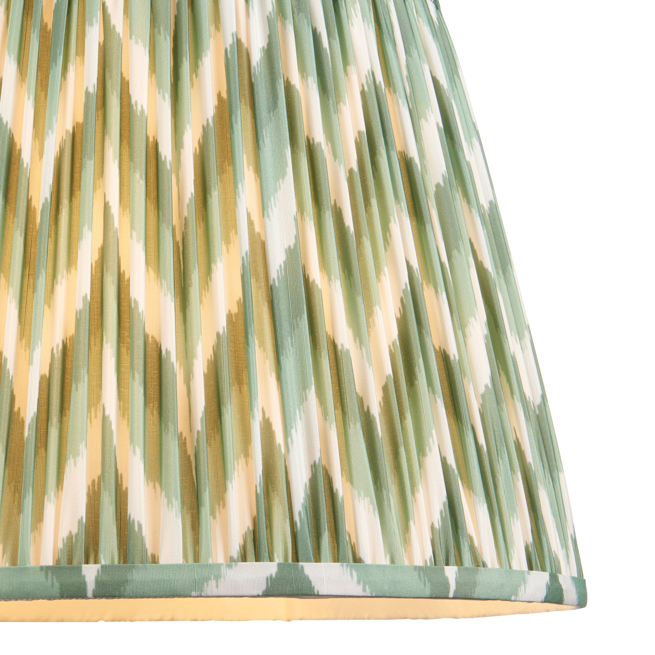 Endon Zigzag Single Light Shade 40cm - Cotswold Green Fabric