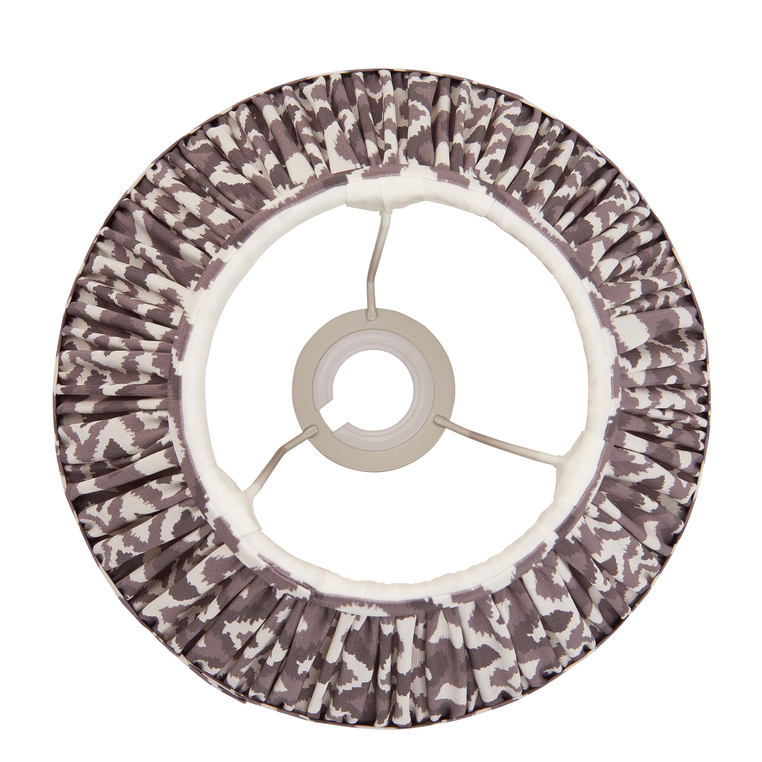 Endon Ikat Single Light Shade 25cm - Pearl Grey Fabric