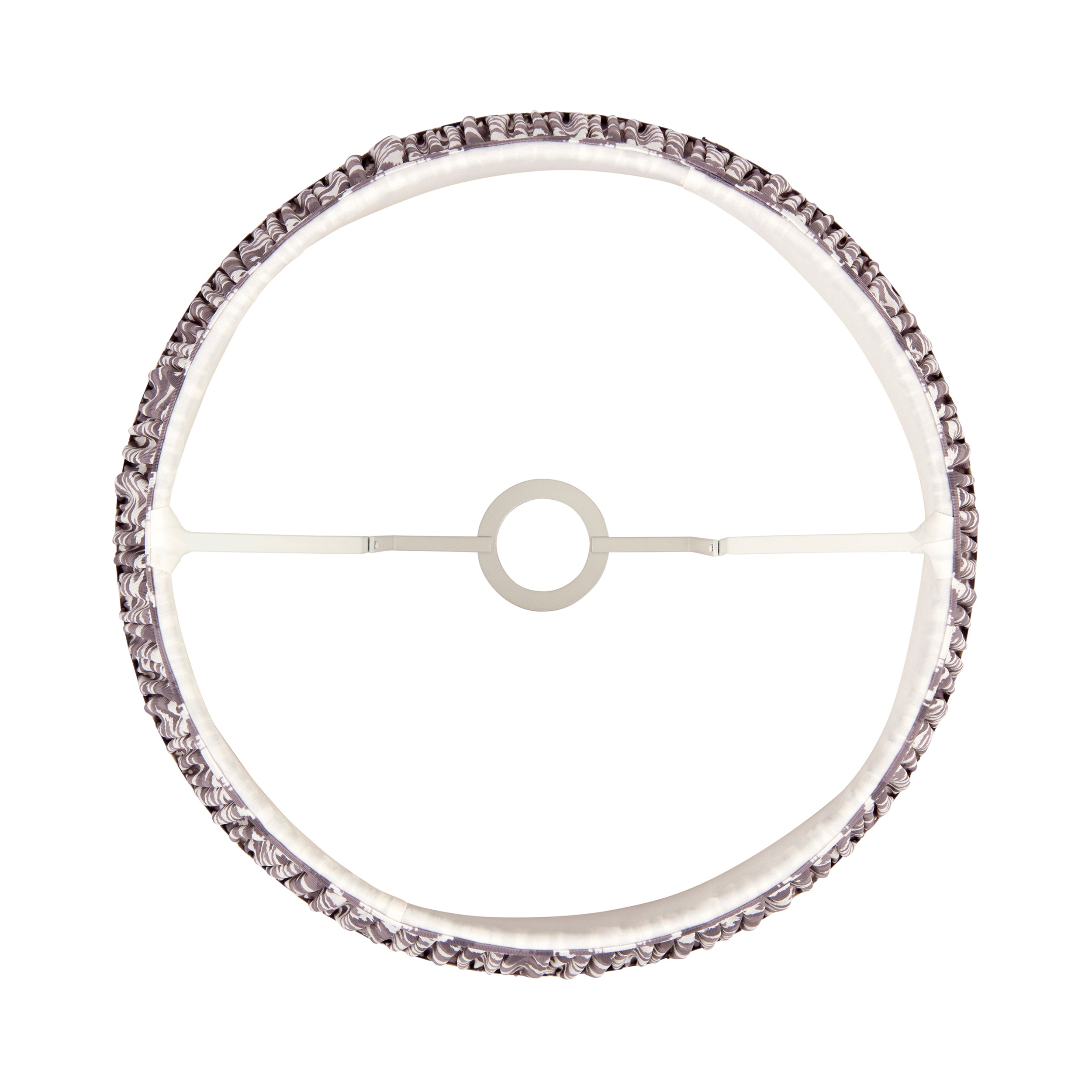 Endon Ikat Single Light Shade 40cm - Pearl Grey Fabric