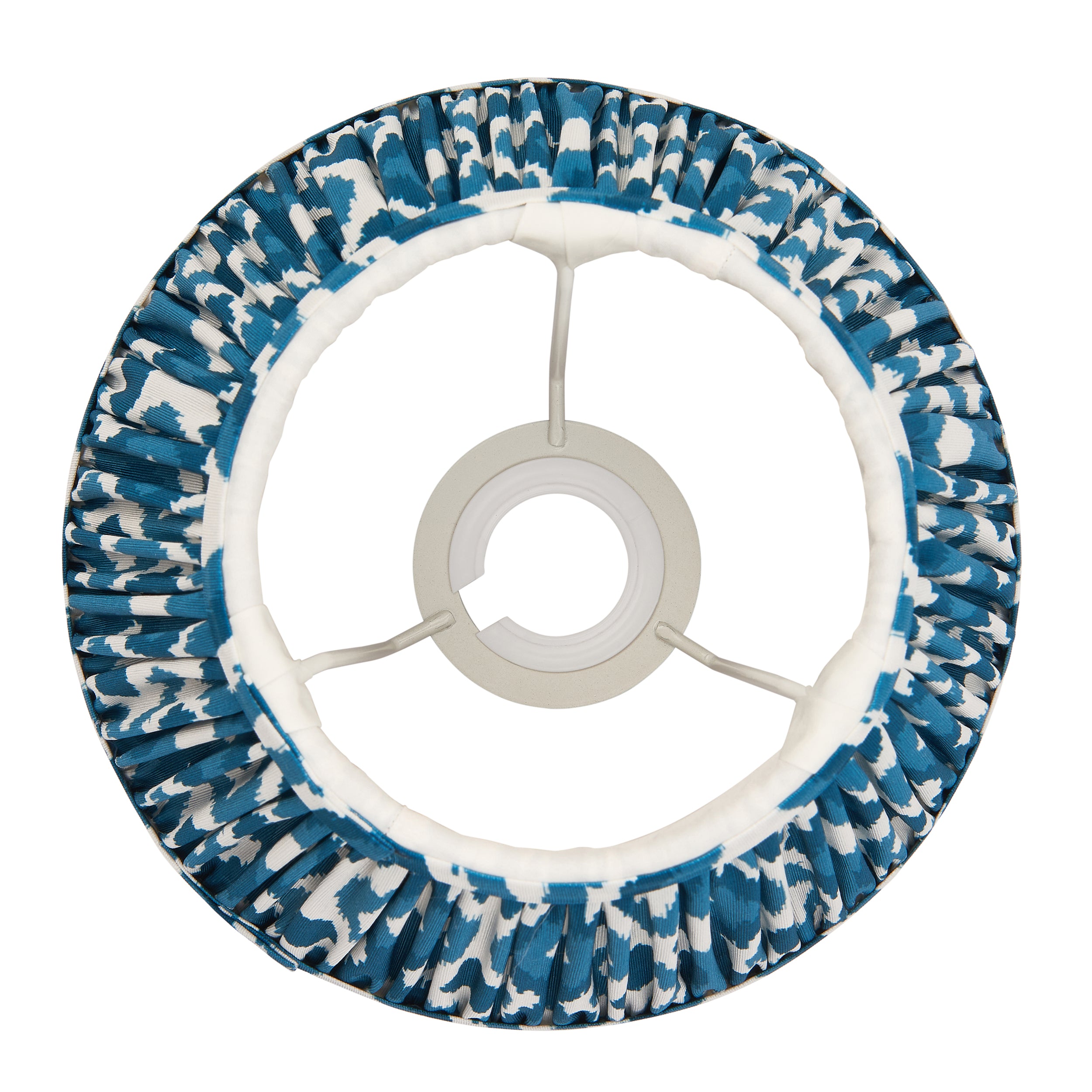 Endon Ikat Single Light Shade 20cm- Marlin Blue Fabric