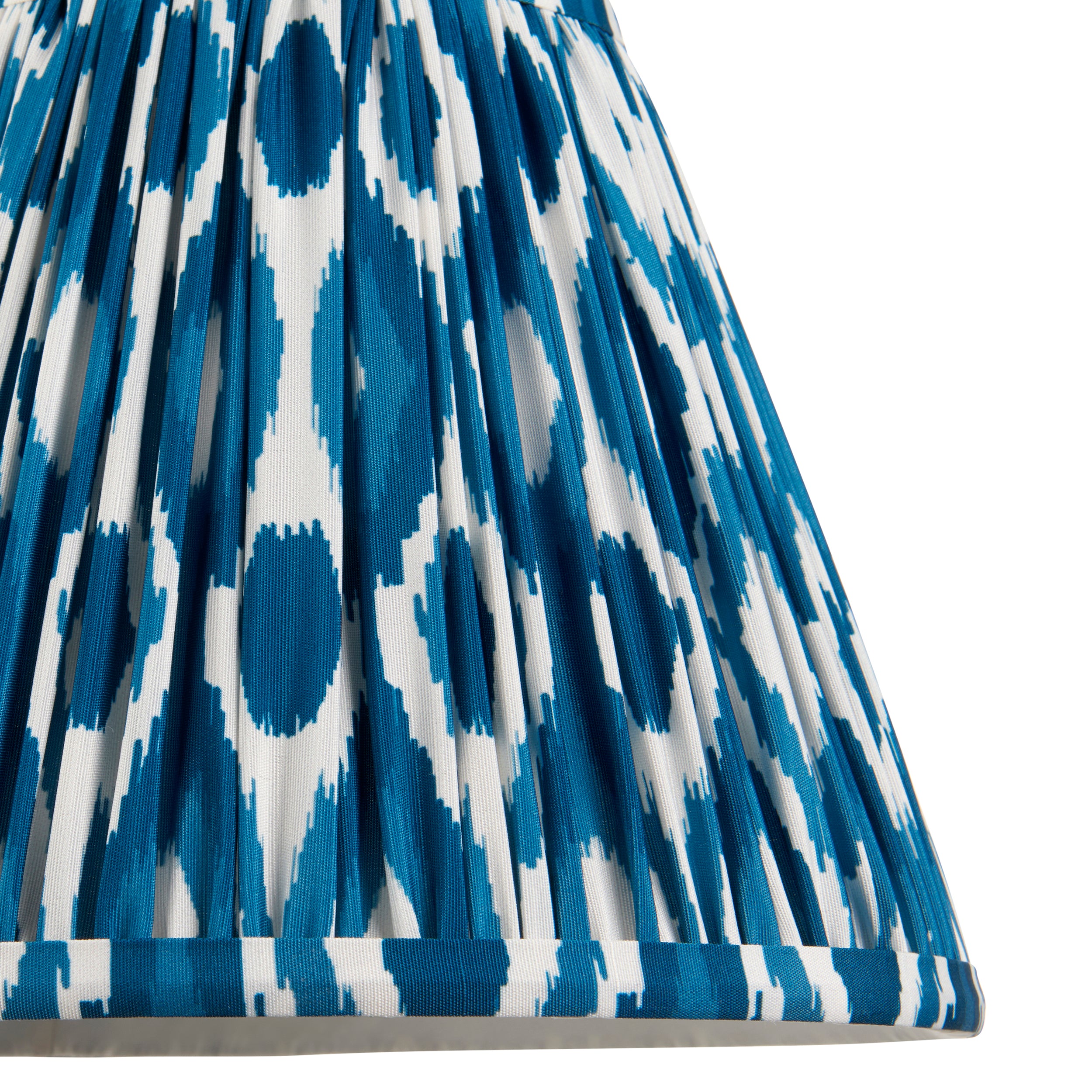 Endon Ikat Single Light Shade 25cm - Marlin Blue Fabric