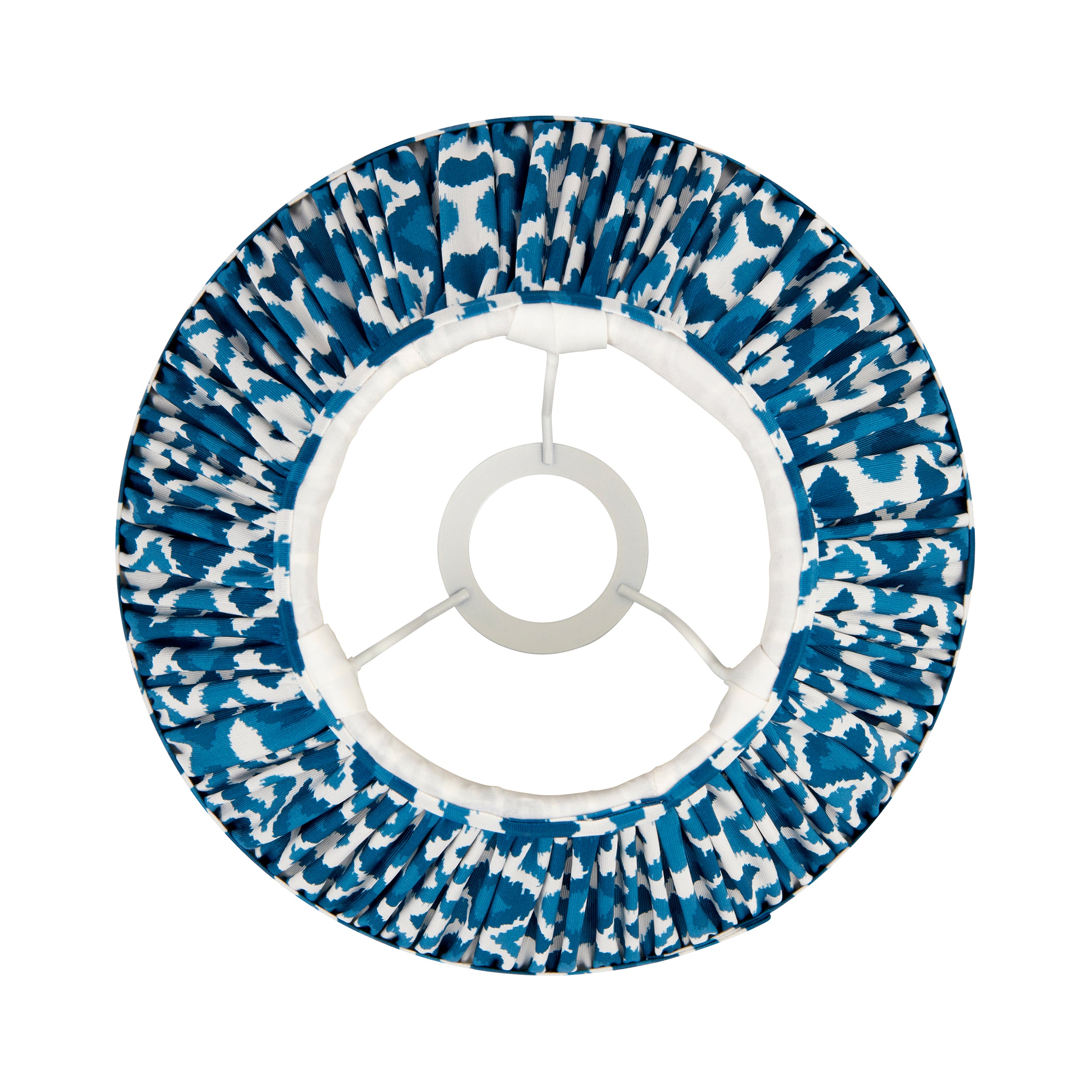 Endon Ikat Single Light Shade 25cm - Marlin Blue Fabric