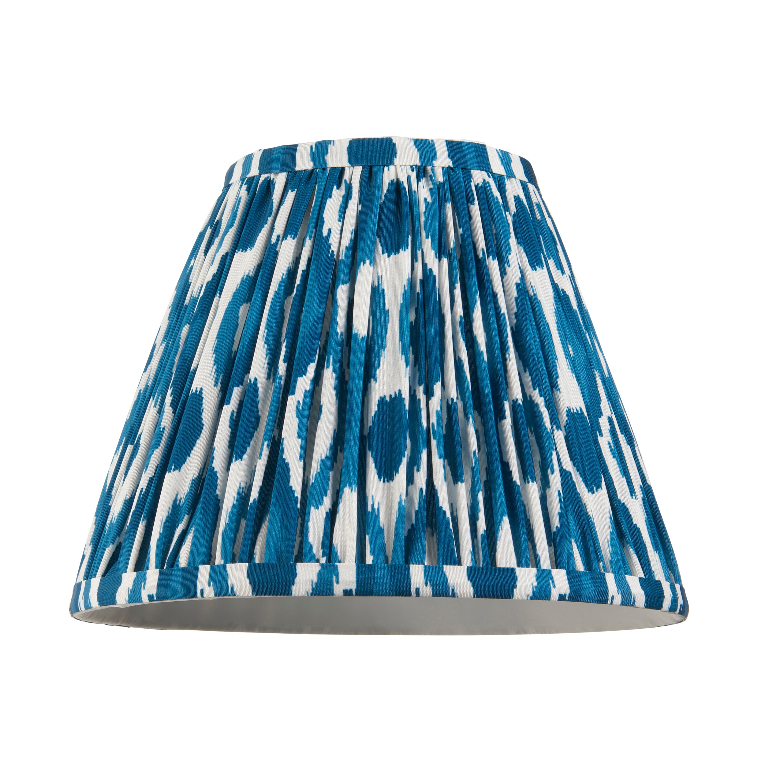 Endon Ikat Single Light Shade 25cm - Marlin Blue Fabric