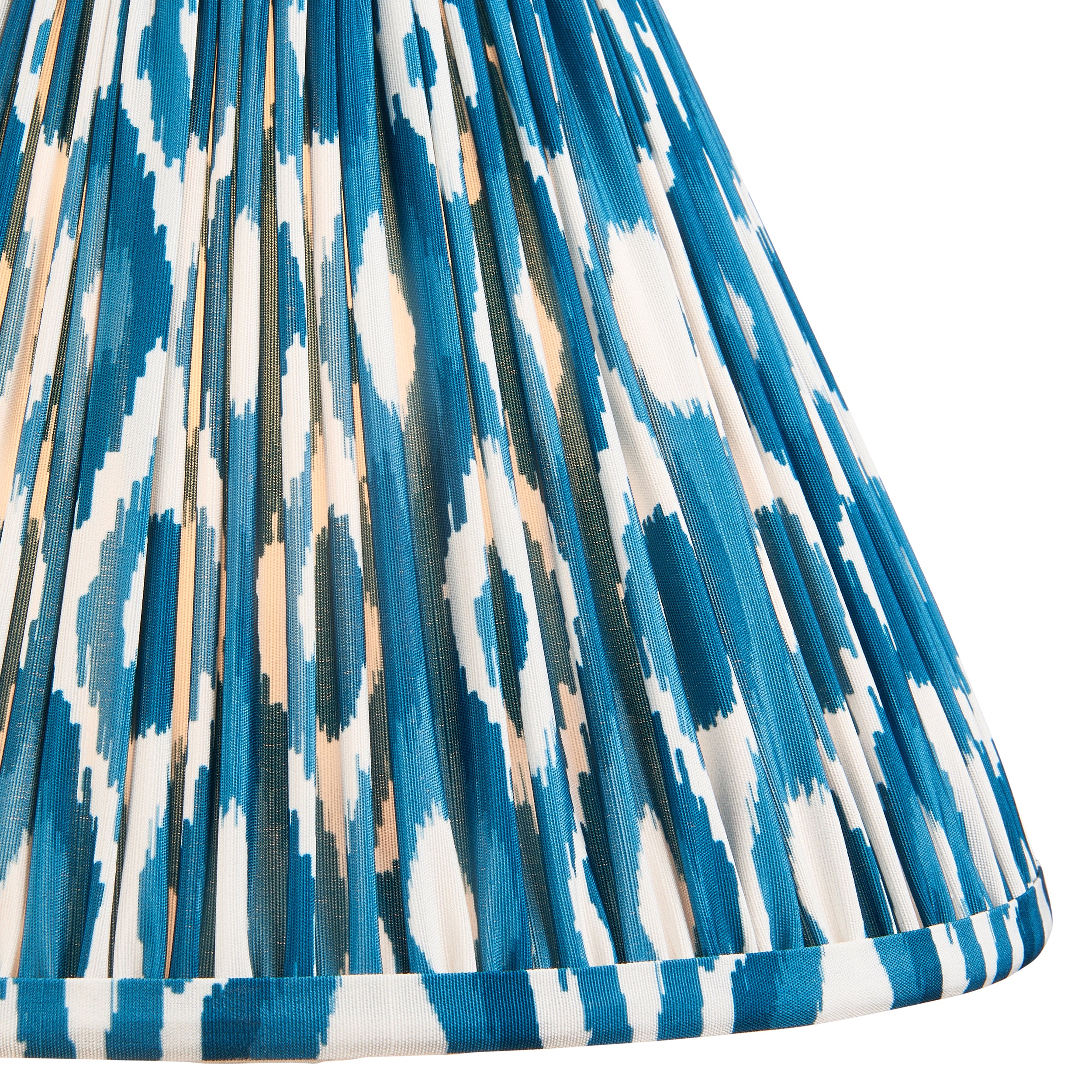 Endon Ikat Single Light Shade 30cm - Marlin Blue Fabric