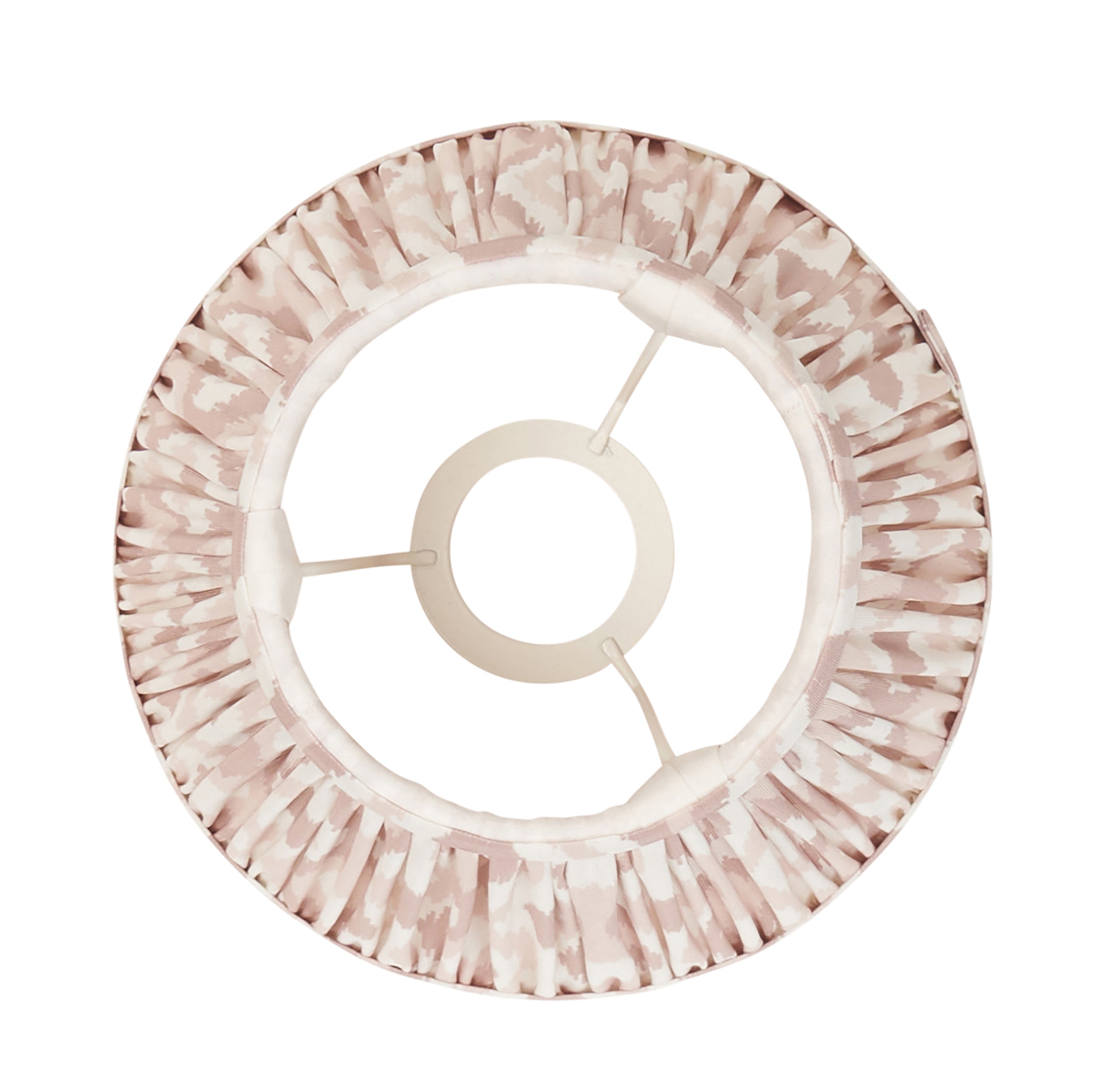 Endon Ikat Single Light Shade 20cm - Neutral Print Fabric