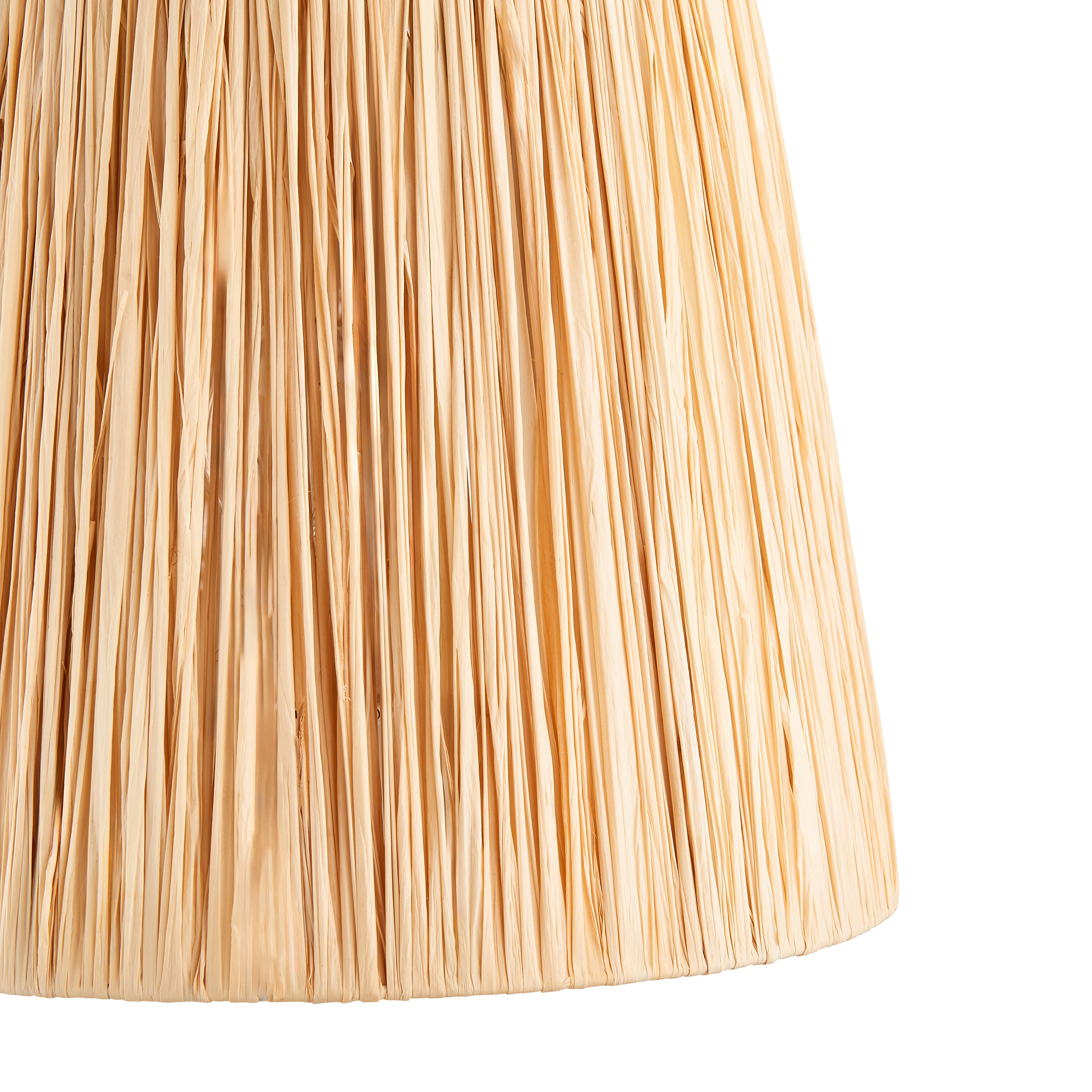 Endon Raffia Single 30cm Tapered Light Shade - Natural Raffia & Matt Black