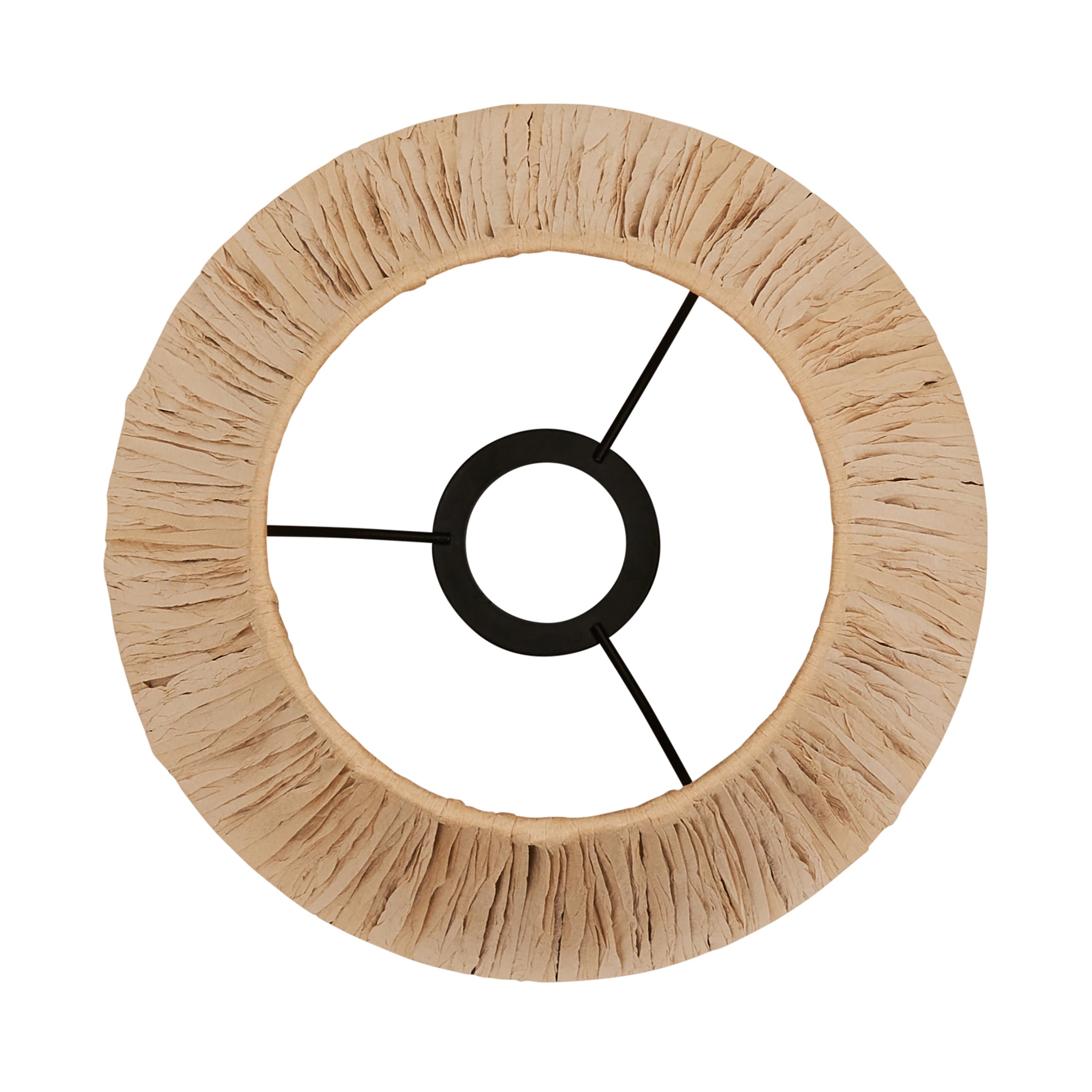 Endon Raffia Single 24cm Tapered Light Shade - Natural Raffia & Matt Black