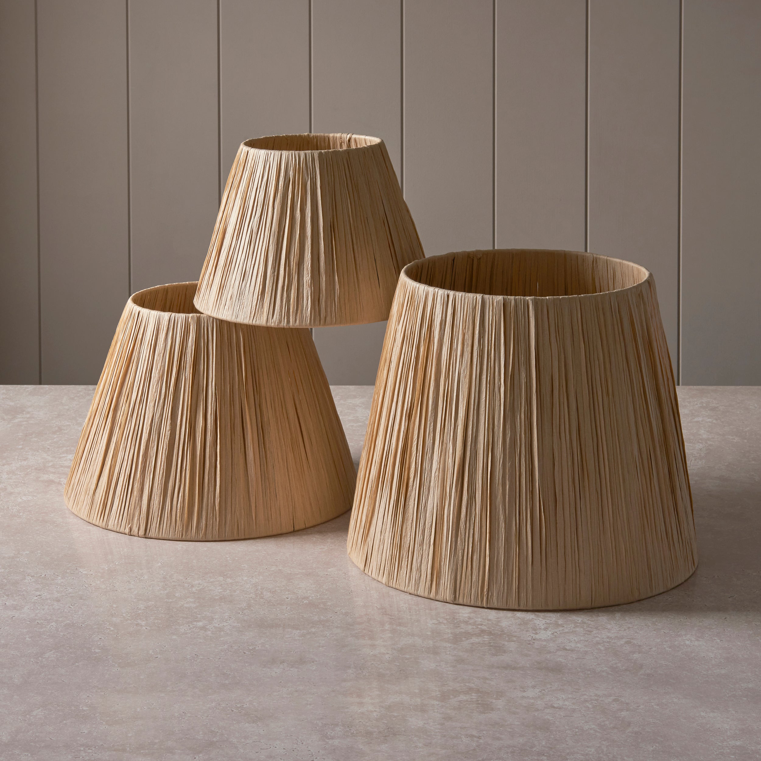 Endon Raffia Single 24cm Tapered Light Shade - Natural Raffia & Matt Black