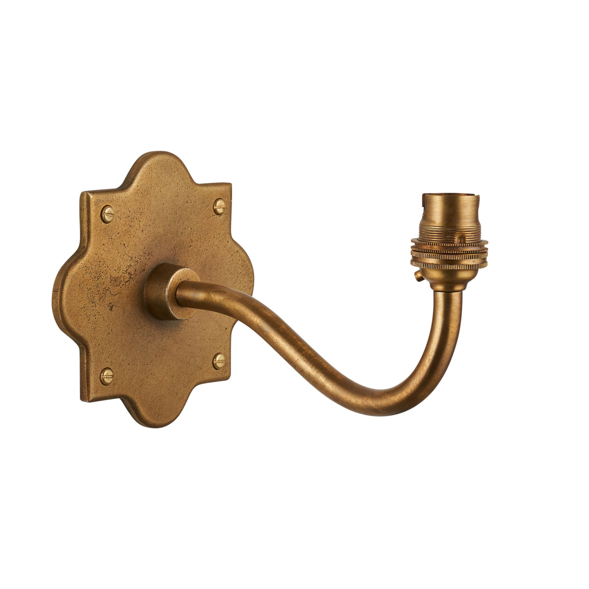 Endon Anvil Curve Wall Fitting - Antique Brass Plate