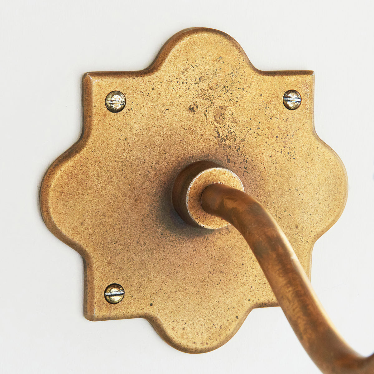 Endon Anvil Curve Wall Fitting - Antique Brass Plate