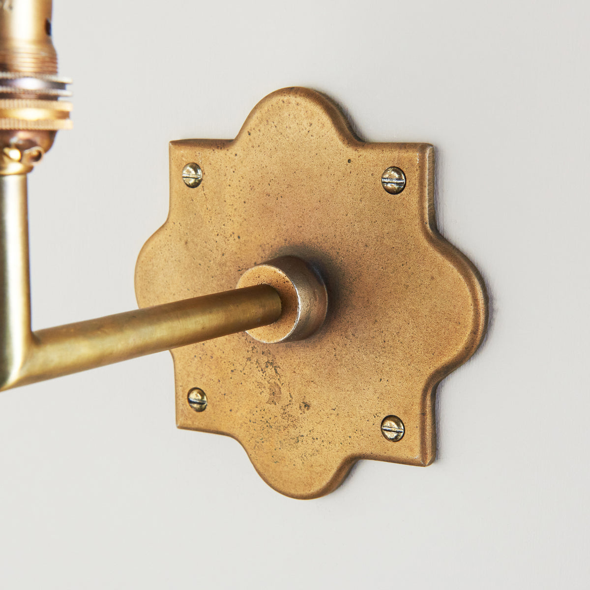 Endon Anvil Angle Wall Fitting - Antique Brass Plate