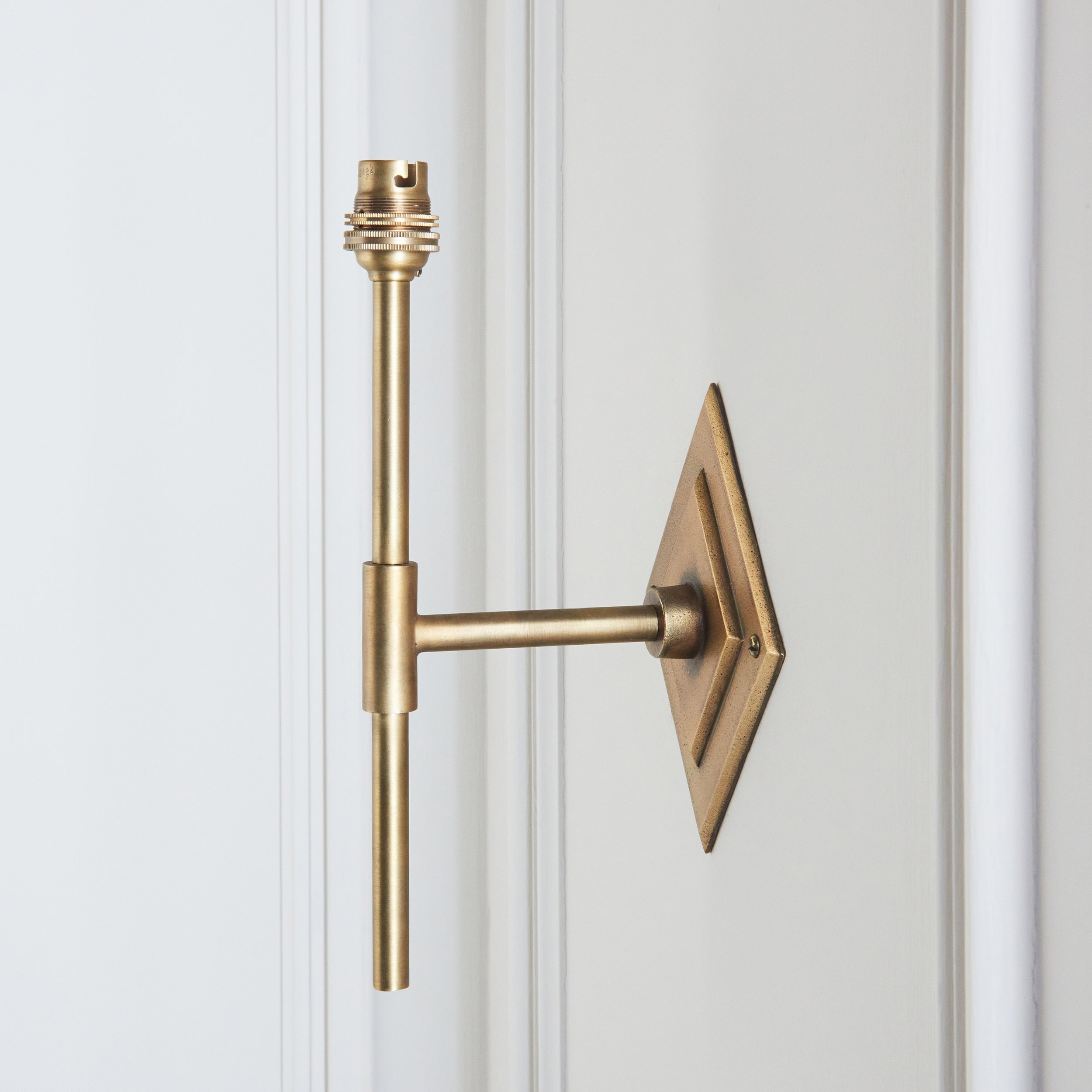 Endon Diamond Tall Wall Light - Antique Brass Plate