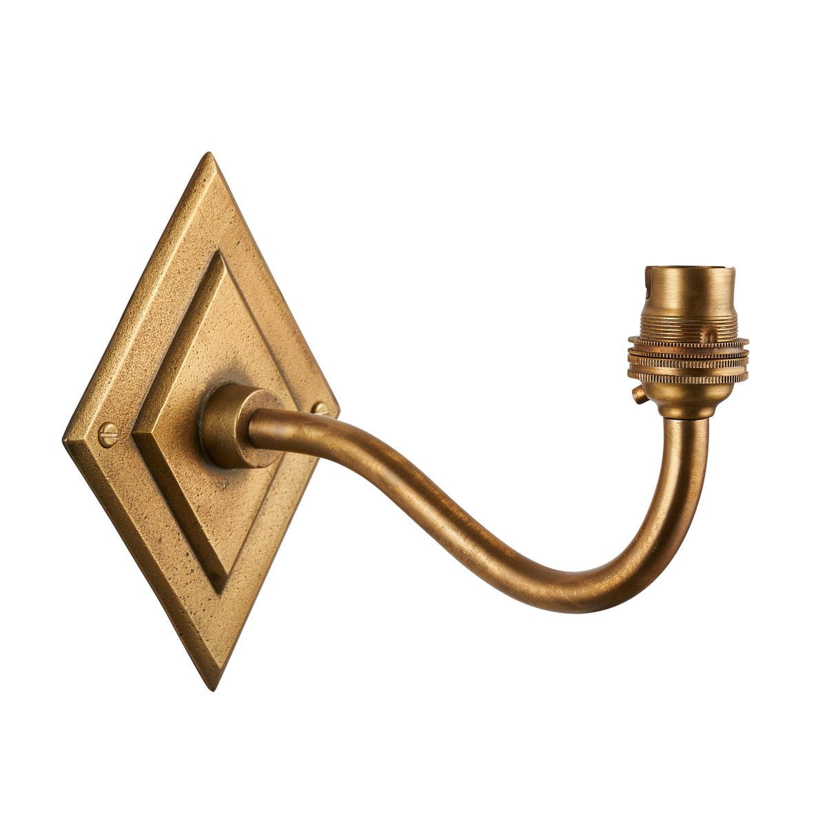 Endon Diamond Curve Wall Fitting - Antique Brass Plate