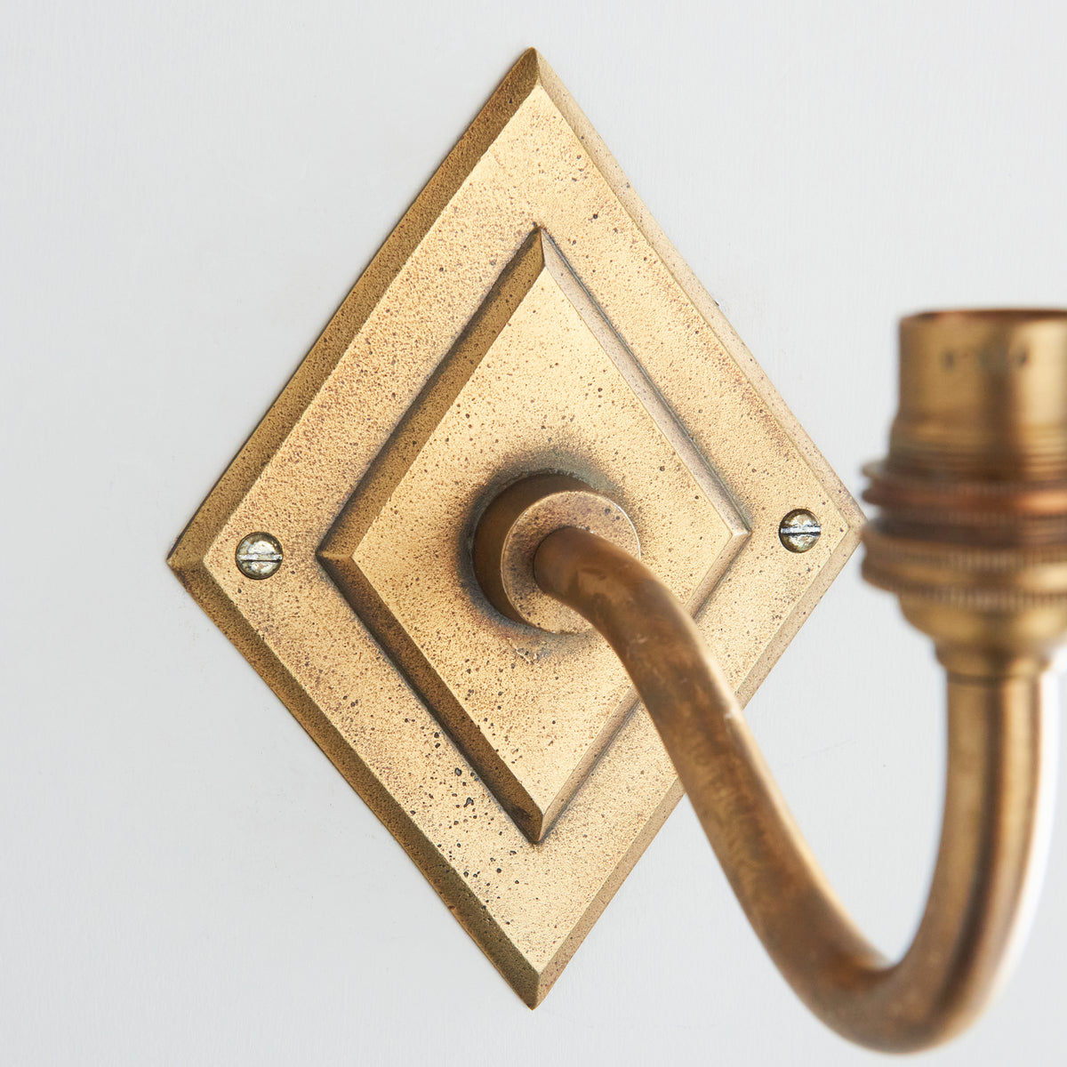 Endon Diamond Curve Wall Fitting - Antique Brass Plate