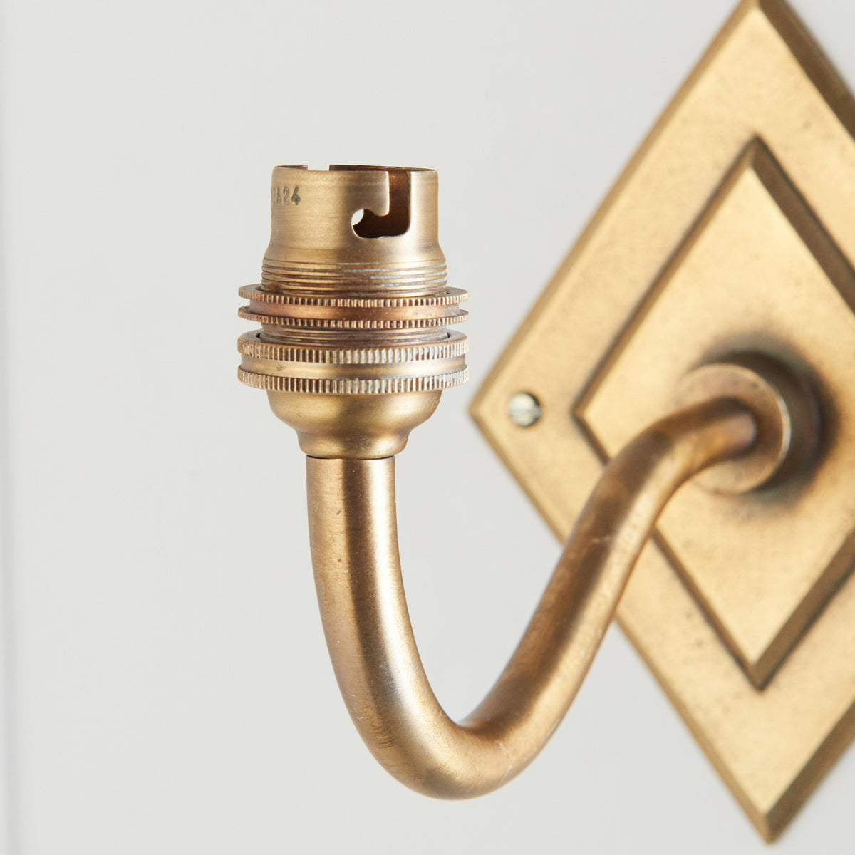 Endon Diamond Curve Wall Fitting - Antique Brass Plate