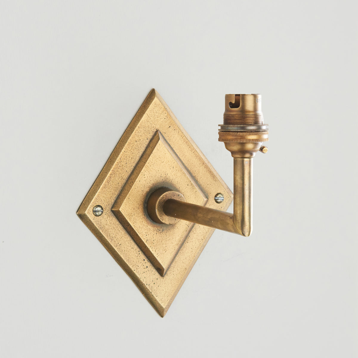 Endon Diamond Angle Wall Fitting - Antique Brass Plate