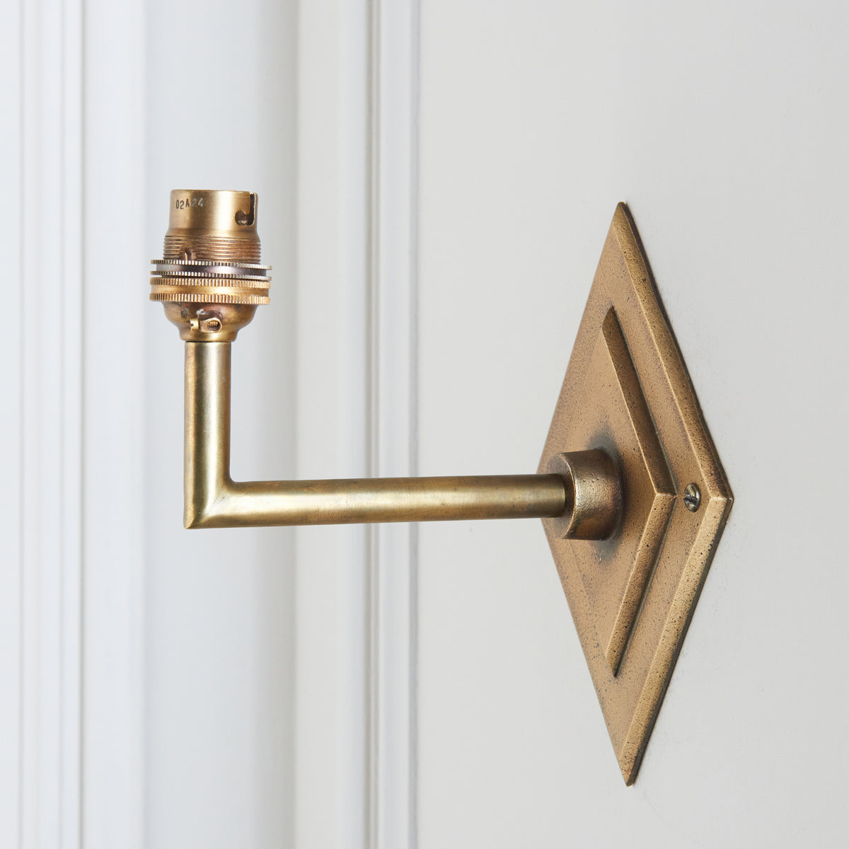 Endon Diamond Angle Wall Fitting - Antique Brass Plate
