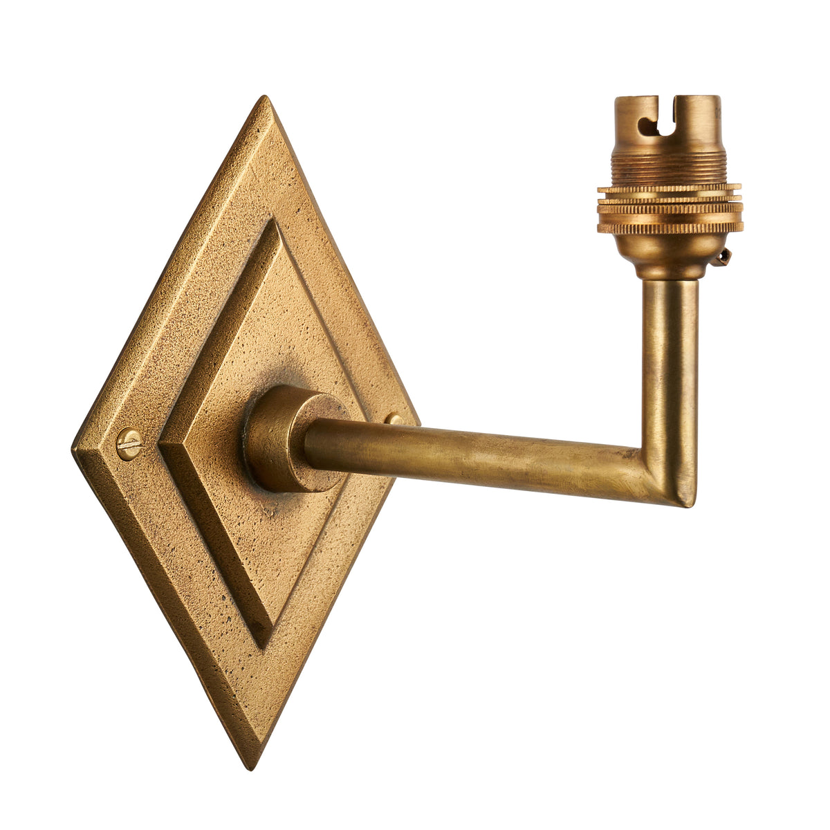 Endon Diamond Angle Wall Fitting - Antique Brass Plate