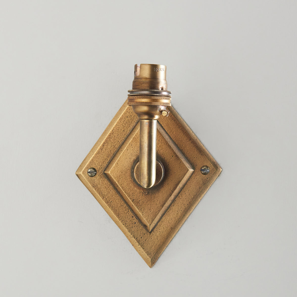Endon Diamond Angle Wall Fitting - Antique Brass Plate