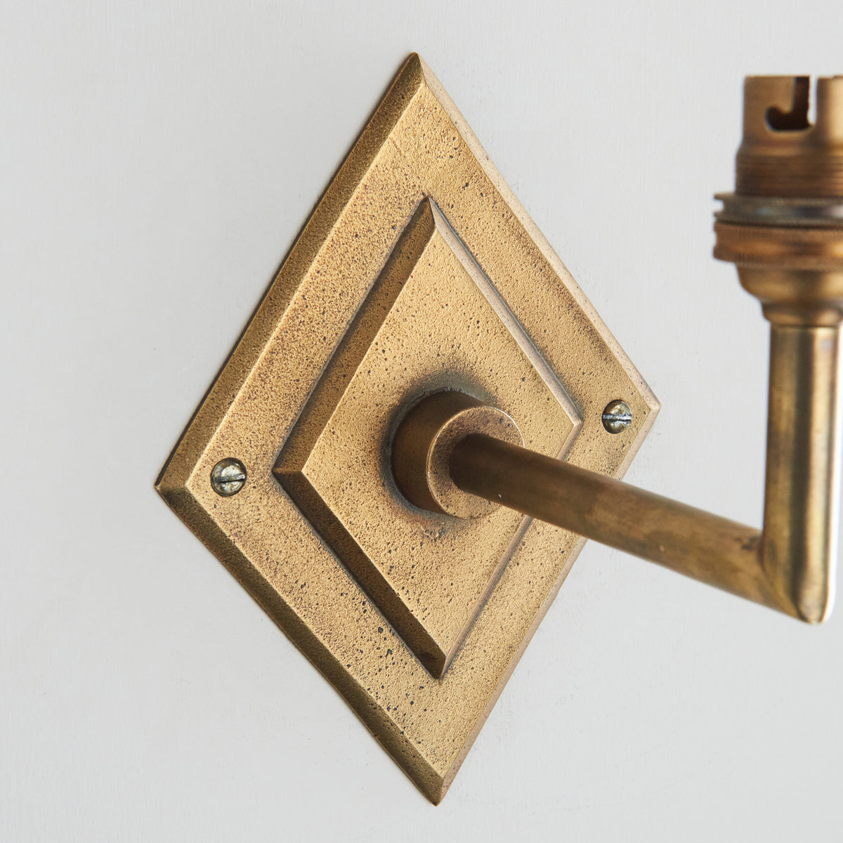 Endon Diamond Angle Wall Fitting - Antique Brass Plate