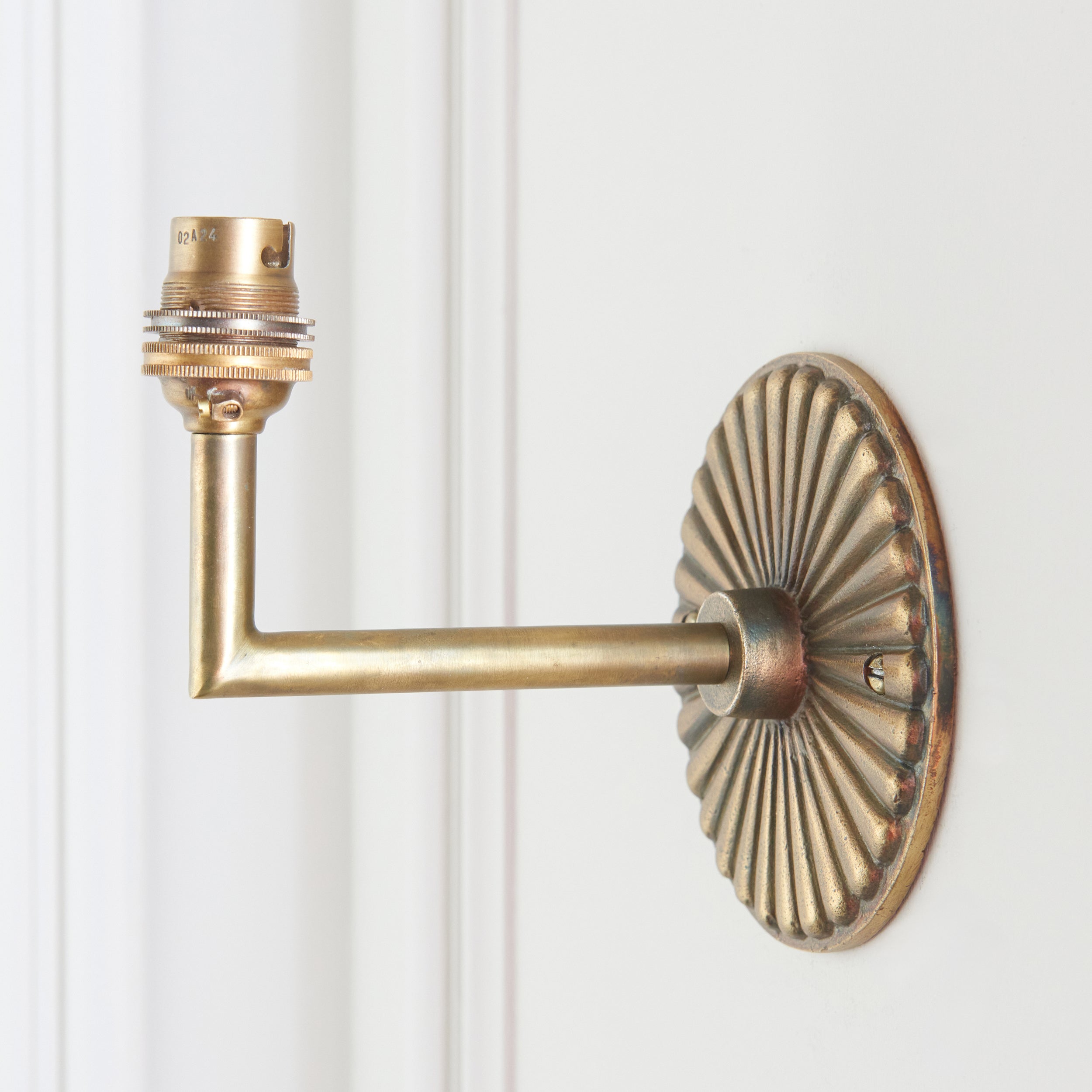 Endon Dahlia Angle Wall Light - Antique Brass Plate