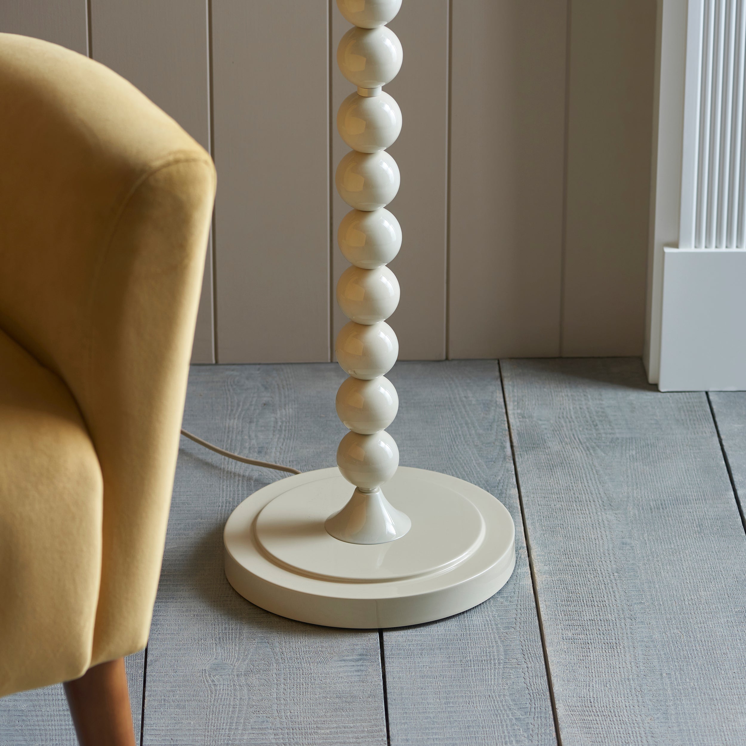 Endon Higgledy Single Light Floor - Gloss Almond White Paint