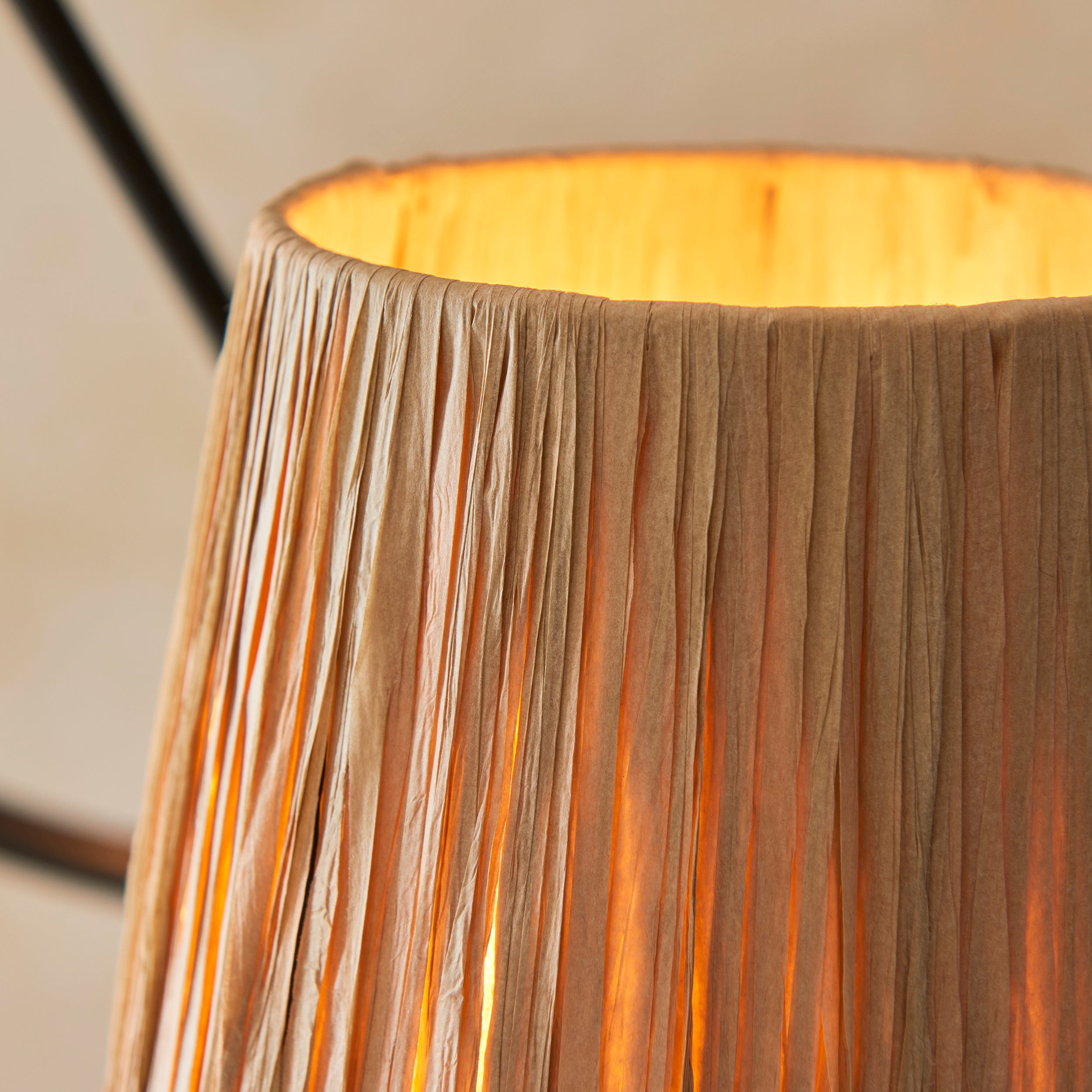 Endon Wriggle 3 Light Pendant - Matt Black & Natural Raffia