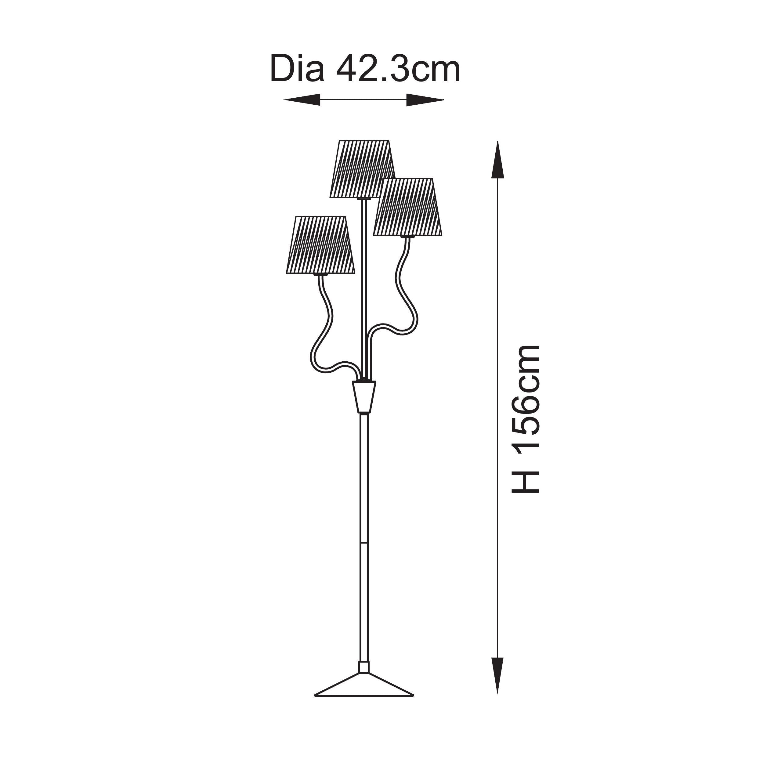 Endon Wriggle 3 Light Floor - Matt Black & Natural Raffia