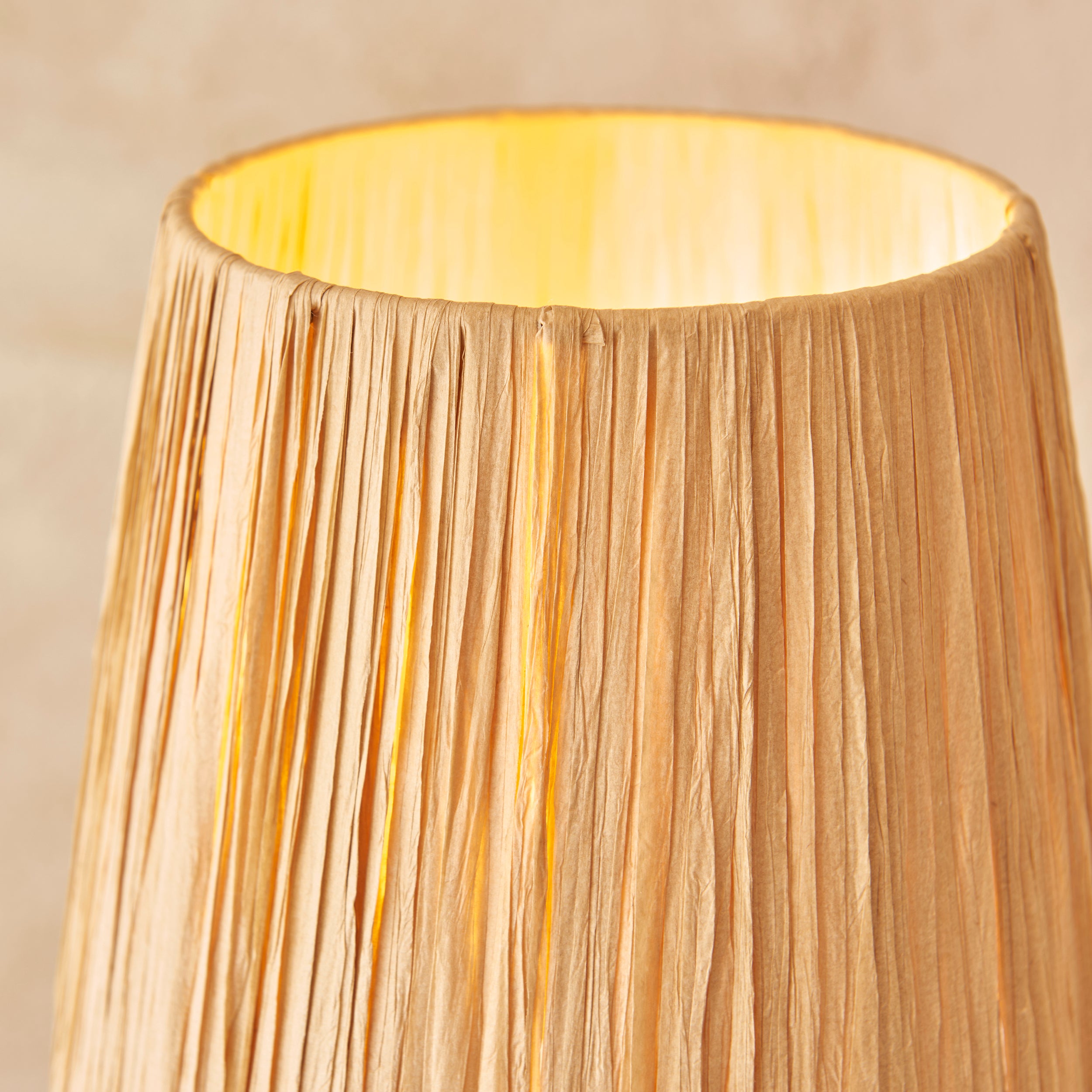 Endon Wriggle Single Light Table Lamp - Brushed Aged Brass Plate & Natural Raffia