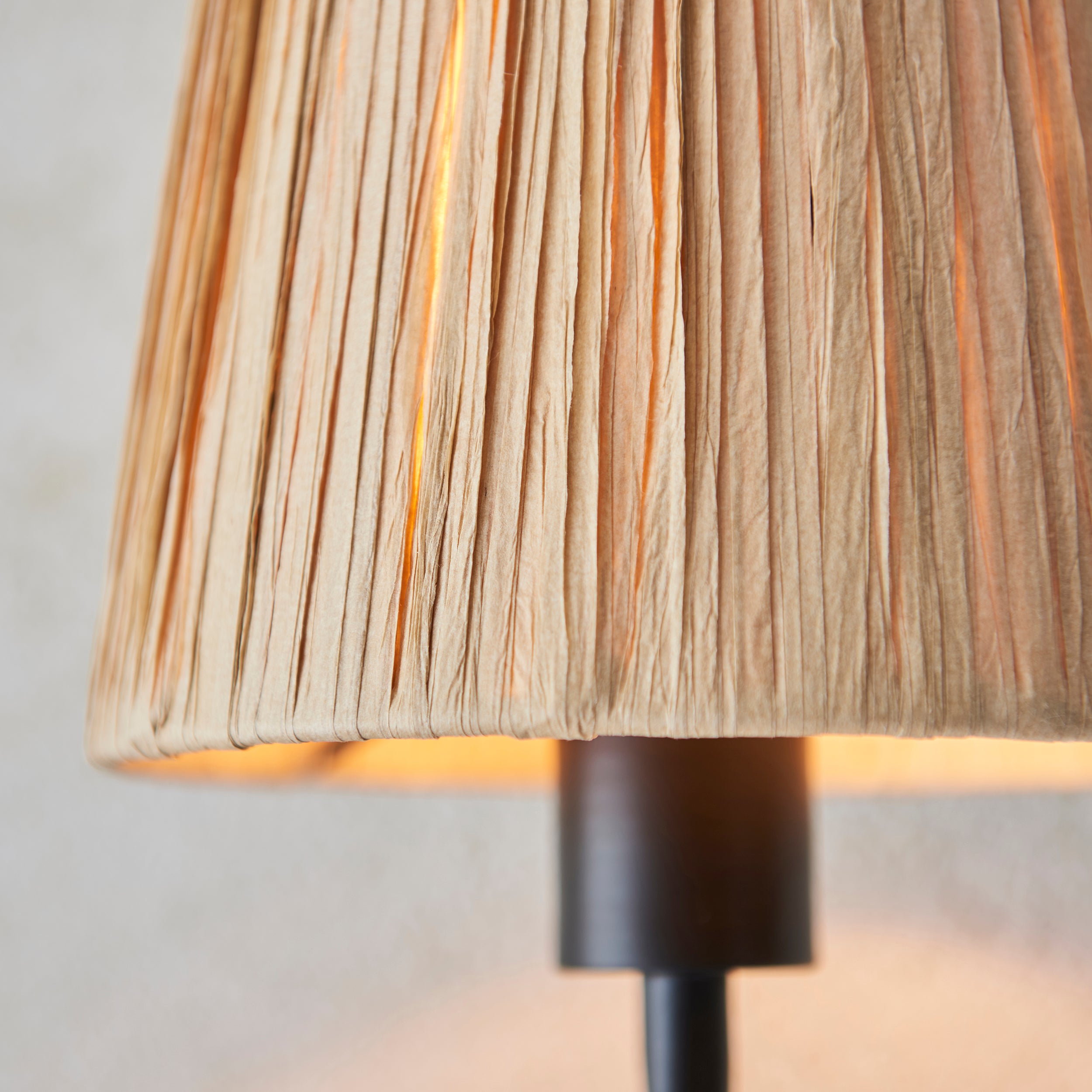 Endon Wriggle Single Light Wall - Matt Black & Natural Raffia