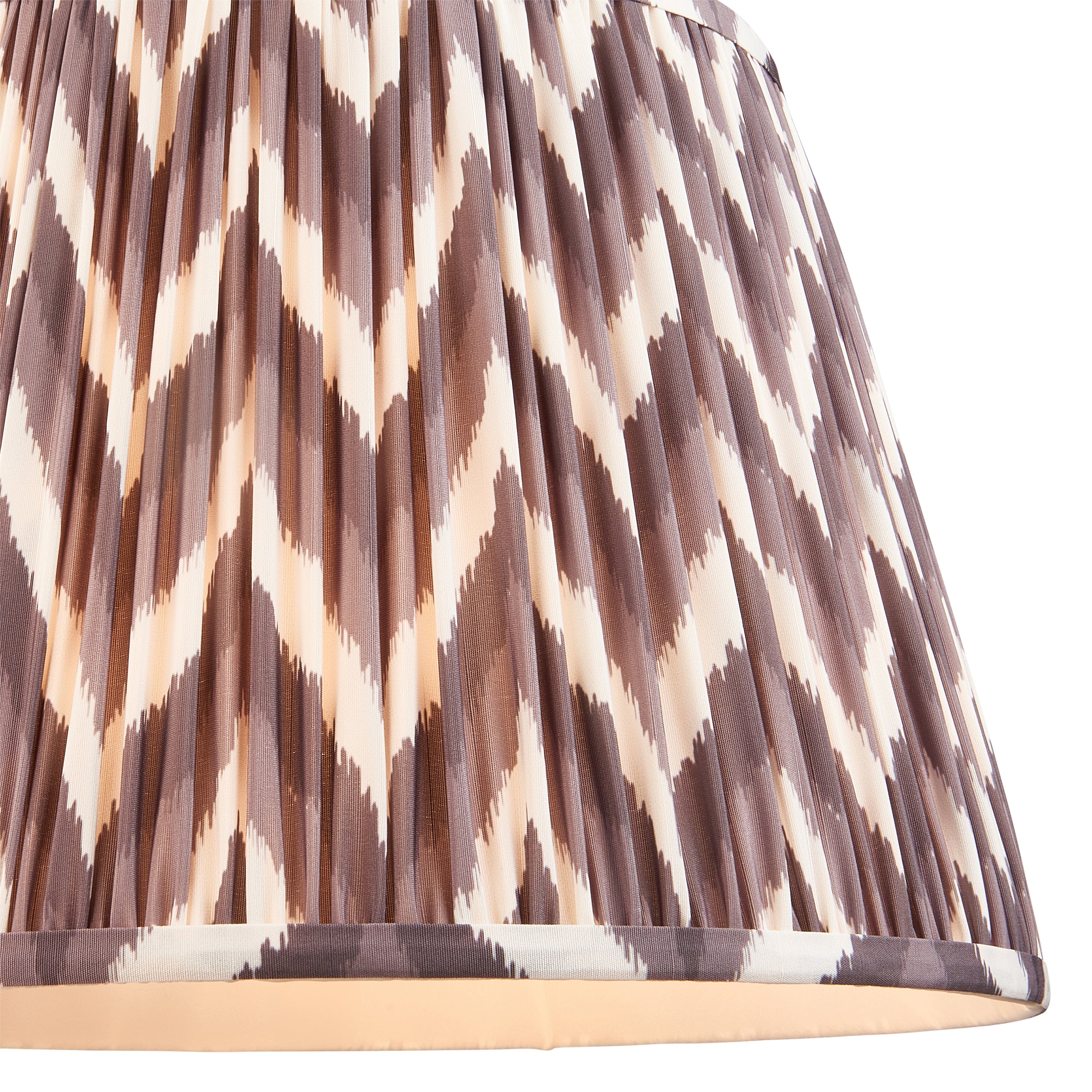 Endon Cane Floor Lamp & Zigzag 40cm Pearl Grey Shade