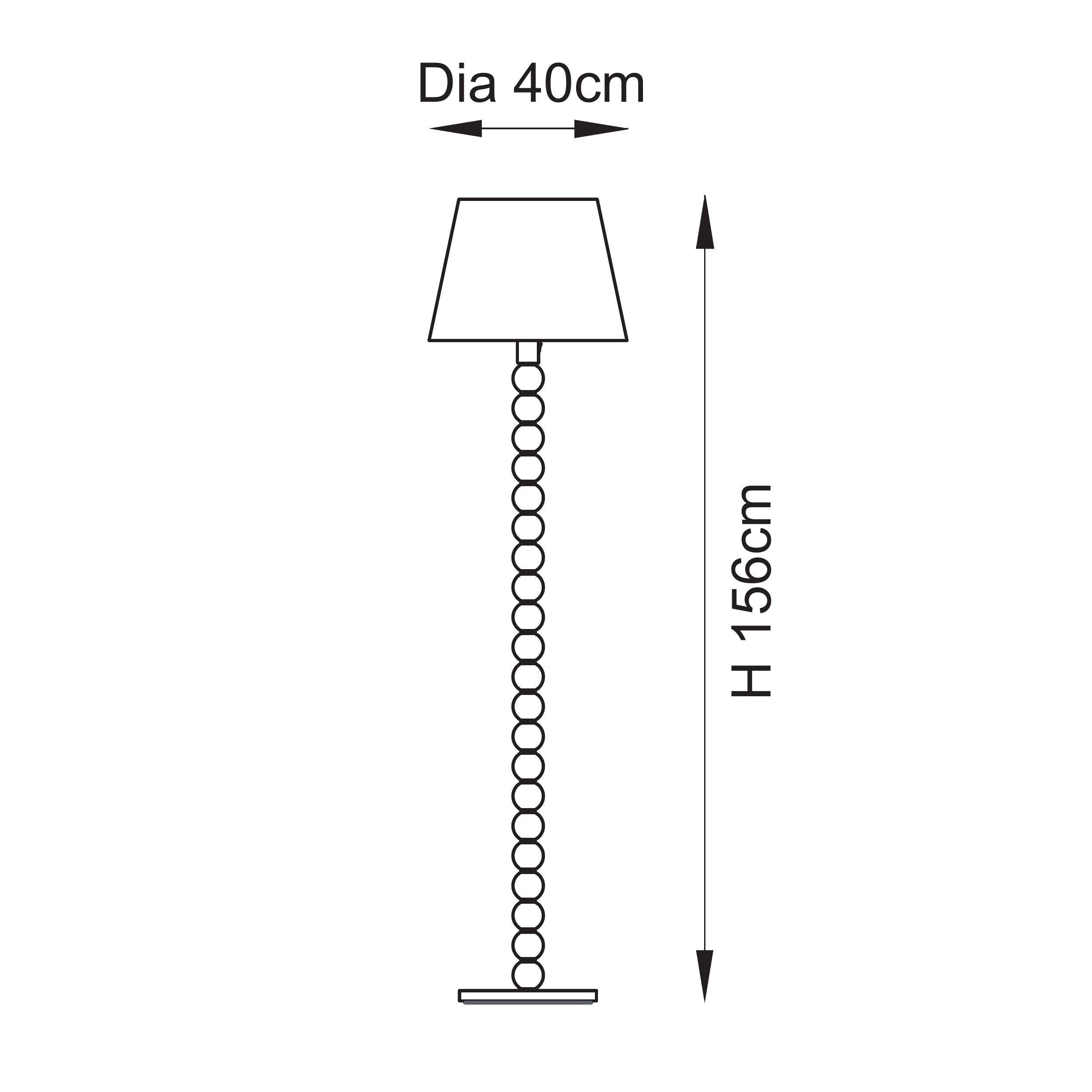 Endon Cane Floor Lamp & Ripple 40cm Coral Pink Shade