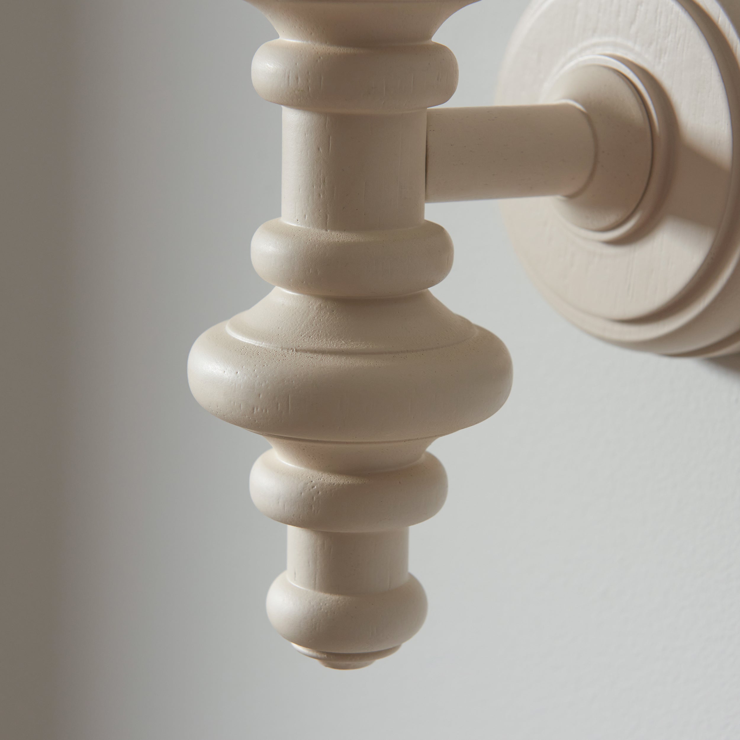 Endon Carnaby Satin Almond White Wall Light & Ikat 20cm Neutral Shade