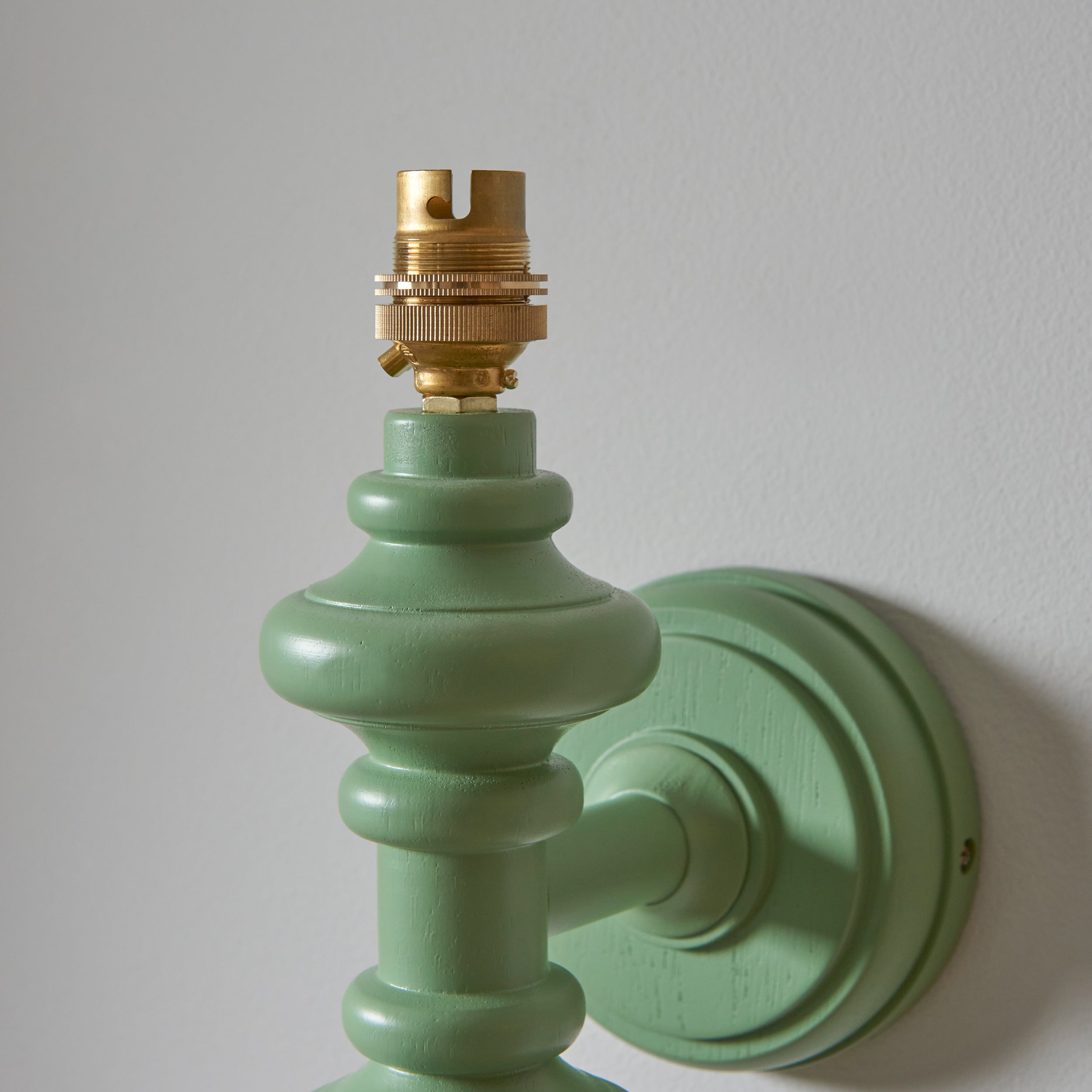 Endon Carnaby Satin Cotswold Green Wall Light & Ripple 20cm Coral Pink Shade