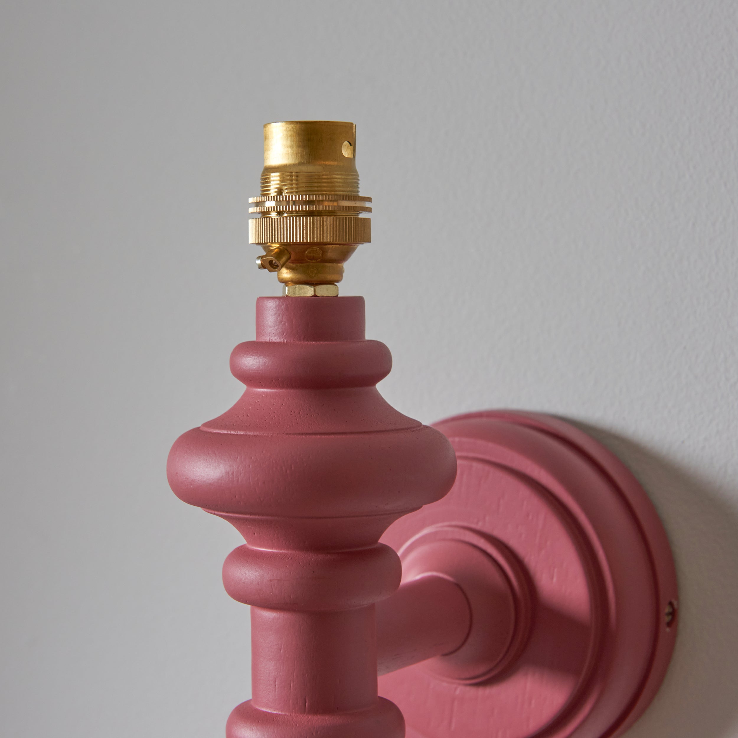 Endon Carnaby Satin Pink Clay Wall Light & Ripple 20cm Coral Pink Shade