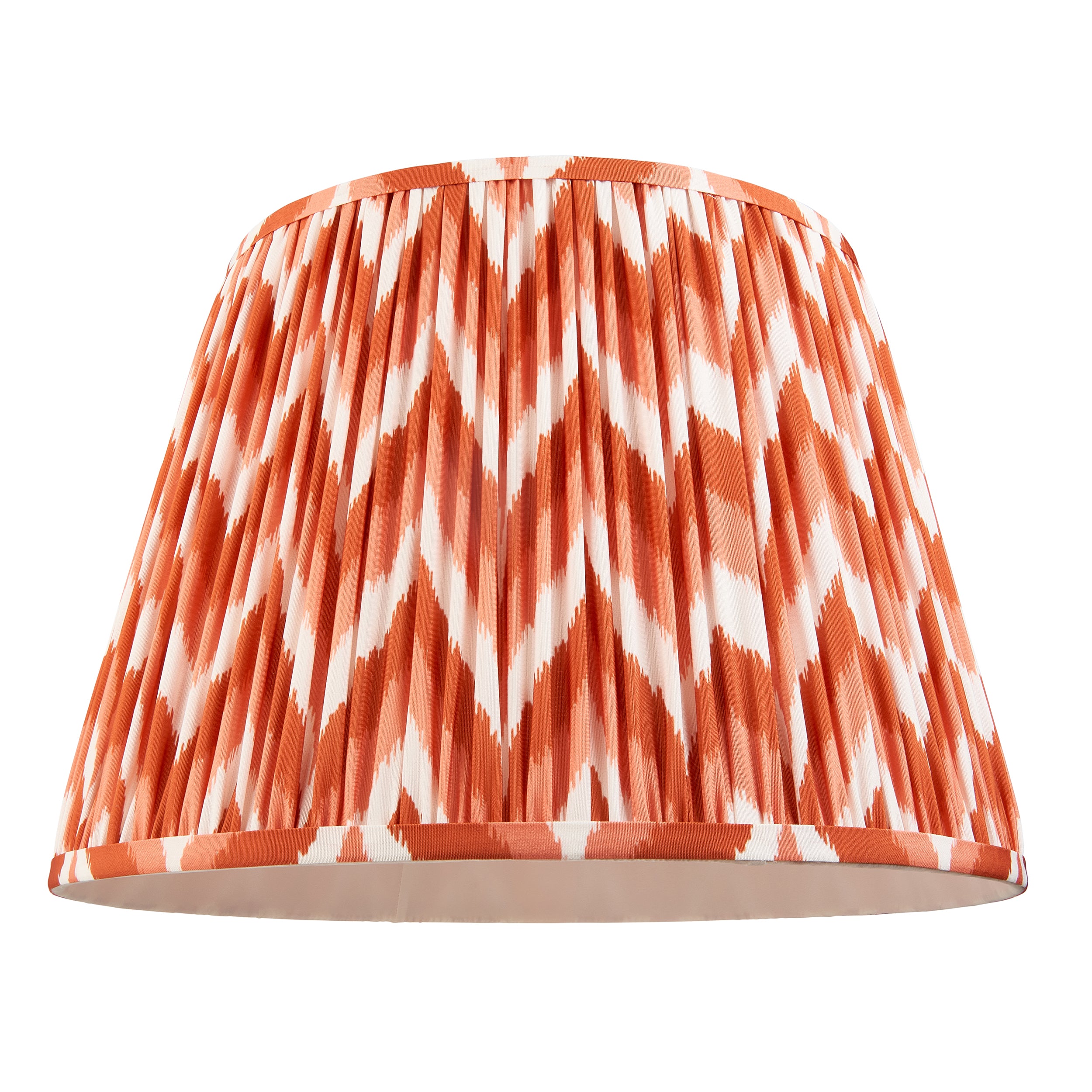 Endon Higgledy Gloss Pink Clay Floor Lamp & Zigzag 40cm Apricot Orange Shade