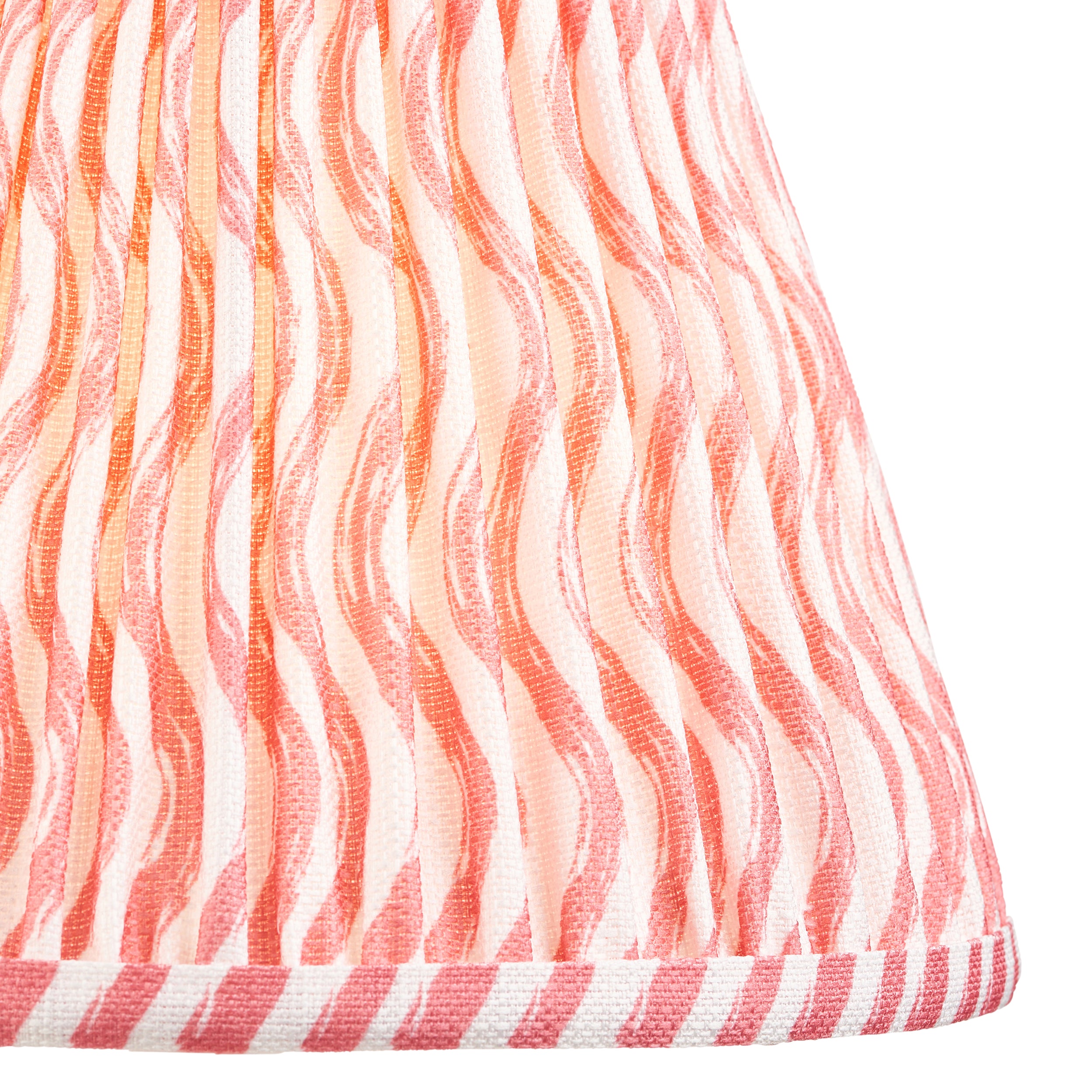 Endon Higgledy Gloss Almond White Table Lamp & Ripple 25cm Coral Pink Shade