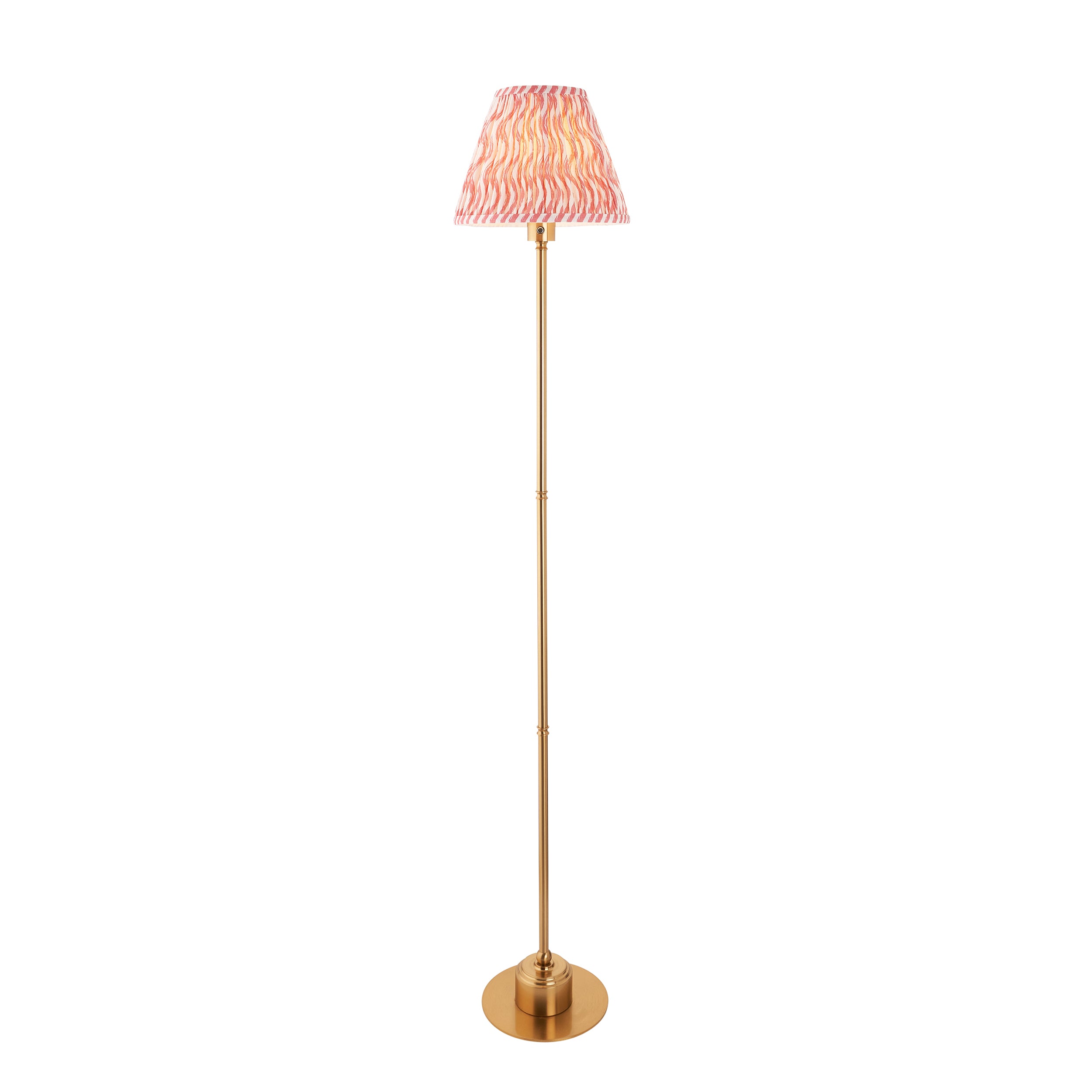 Endon Burley Rechargeable Floor Lamp & Ripple 25cm Coral Pink Shade