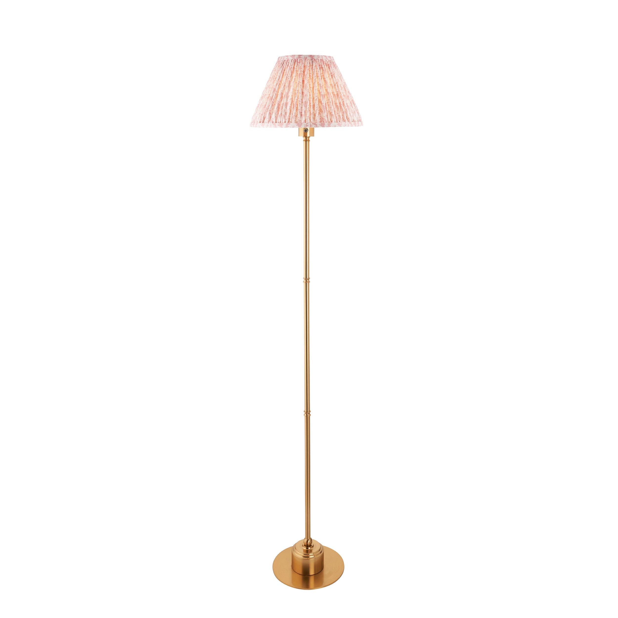 Endon Burley Rechargeable Floor Lamp & Leaf 30cm Peachy Keen Shade