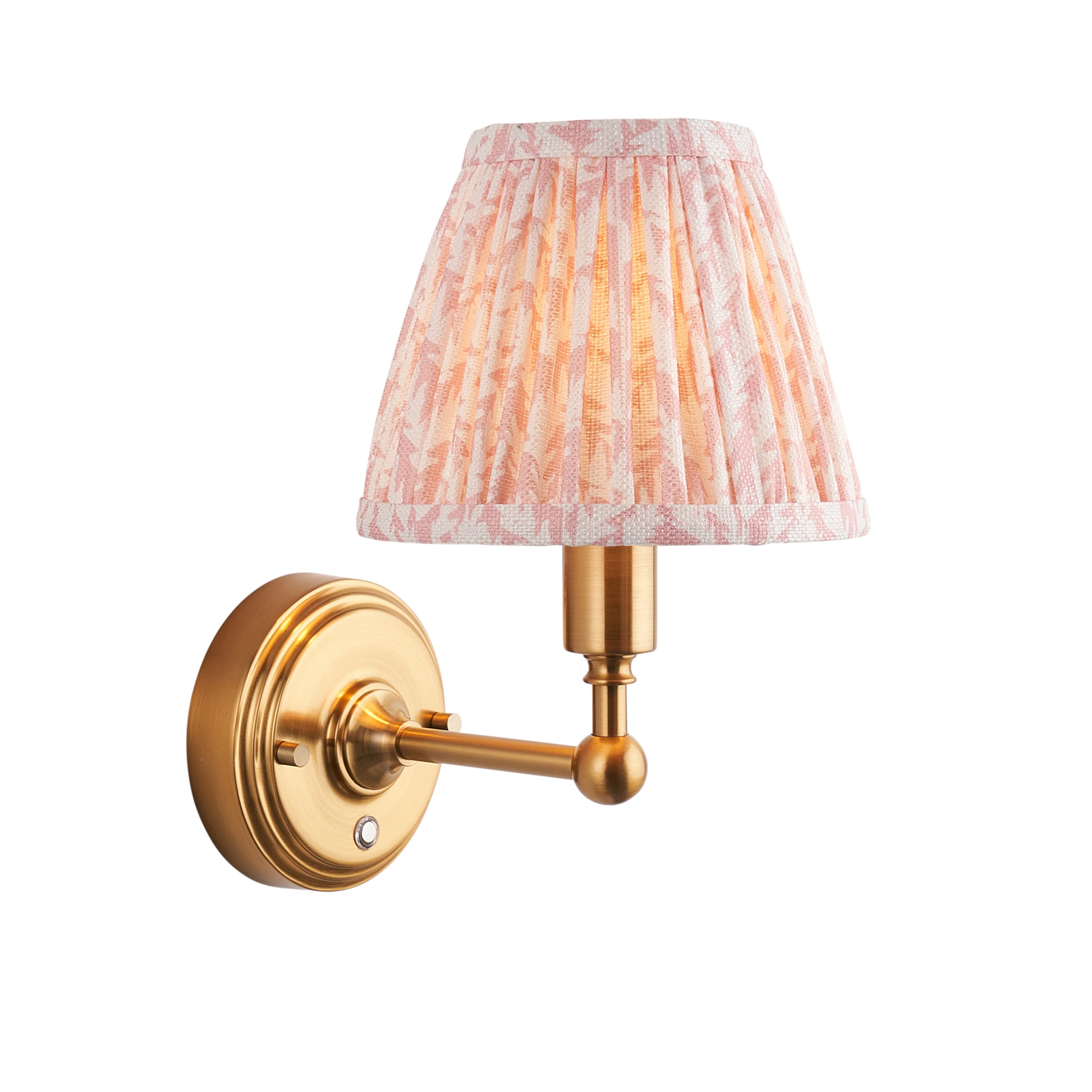 Endon Burley Rechargeable Wall Light & Leaf 16cm Peachy Keen Shade