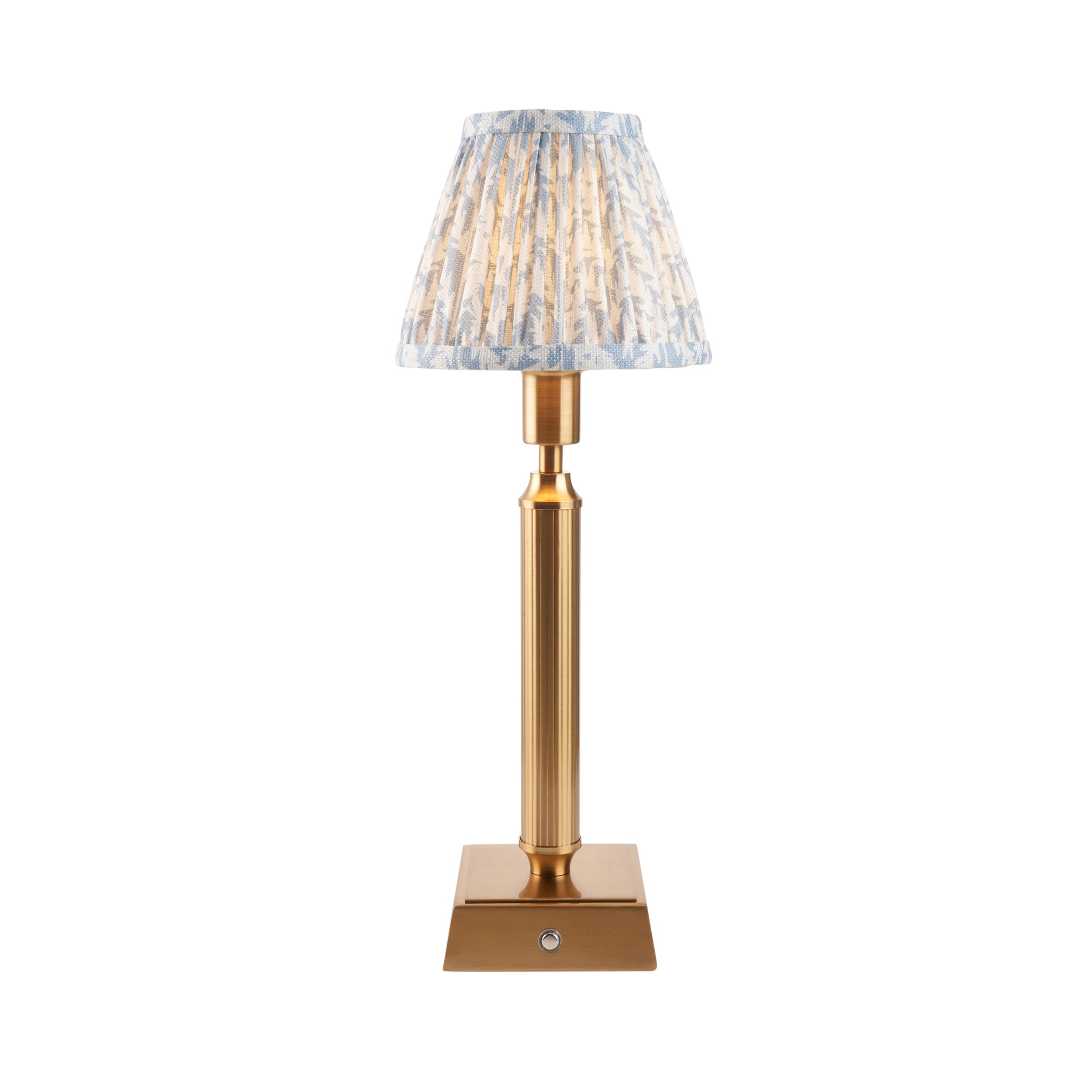 Endon Trobridge Rechargeable Table Lamp & Leaf 16cm Shell Bay Blue Shade