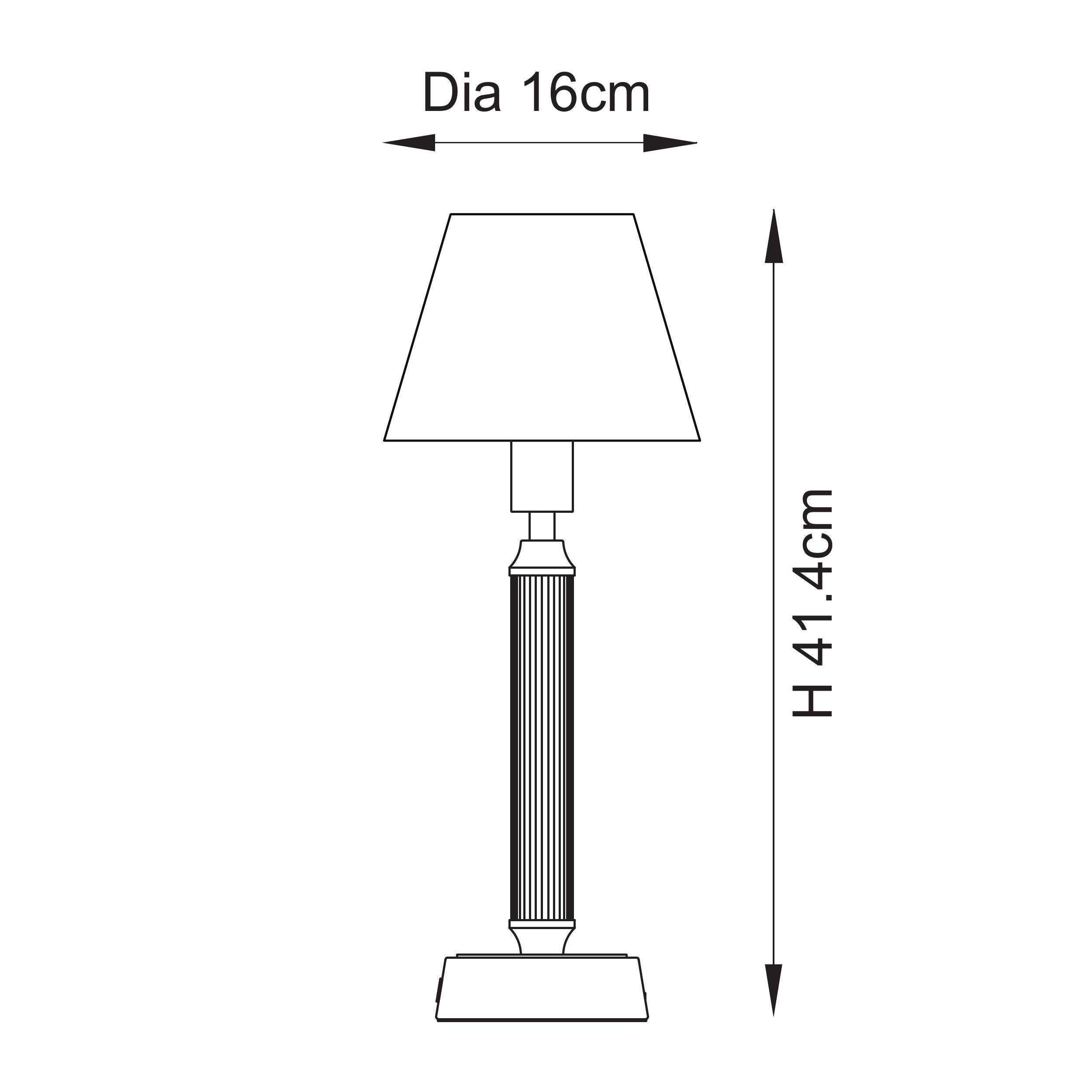 Endon Trobridge Rechargeable Table Lamp & Ikat 16cm Marlin Blue Shade
