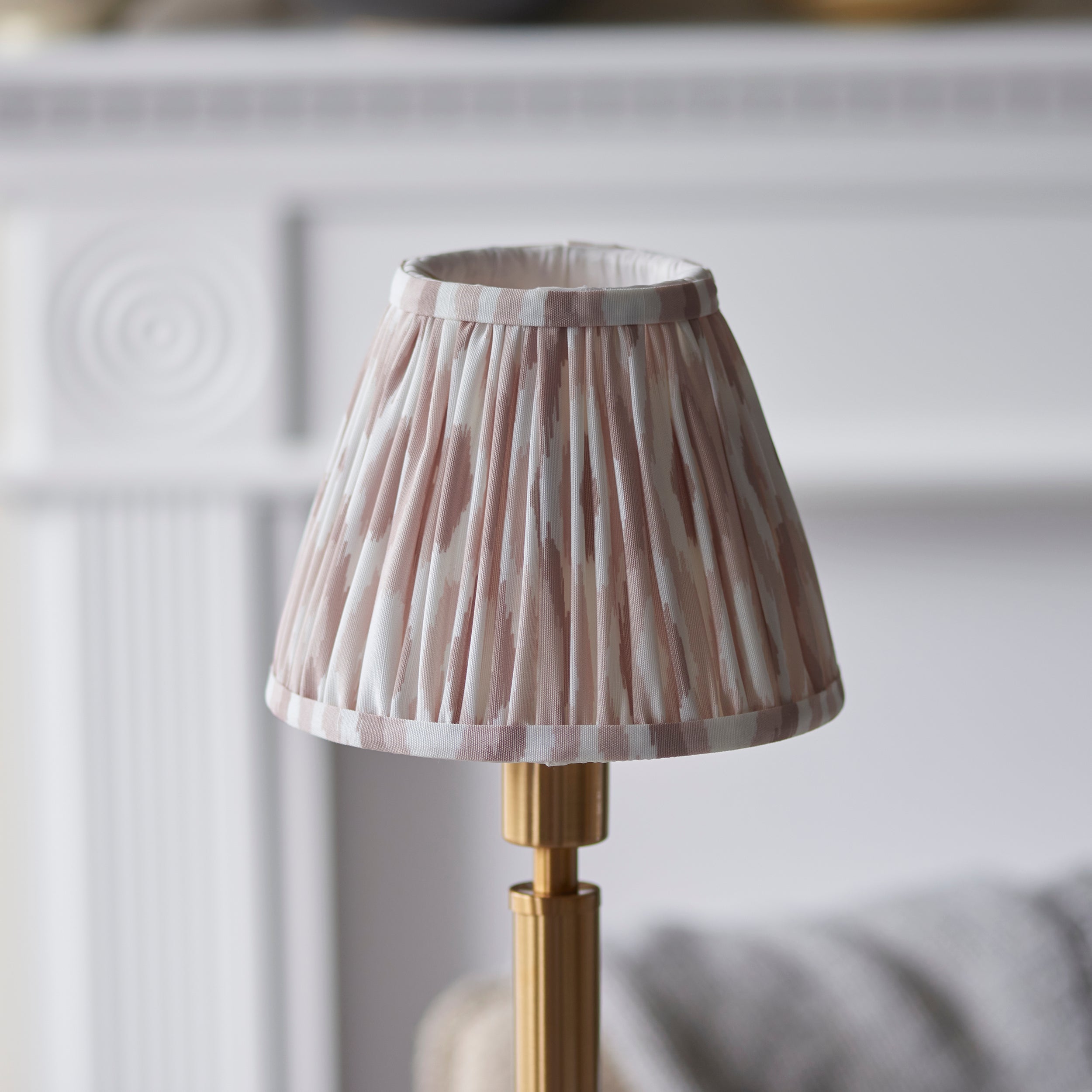 Endon Upton Rechargeable Table Lamp & Ikat 16cm Neutral Shade