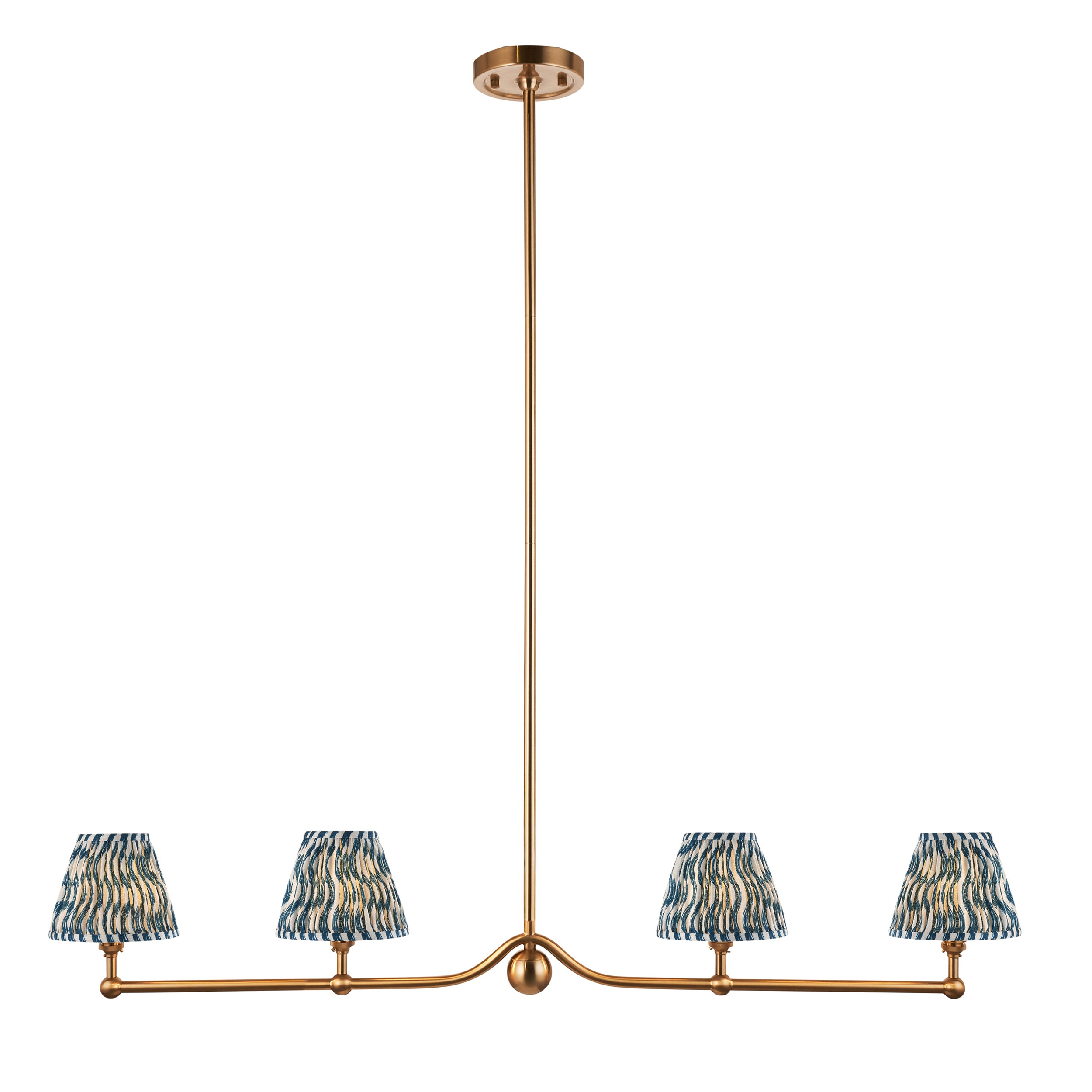 Endon Santiago Pendant & Ripple 16cm Marlin Blue Shade