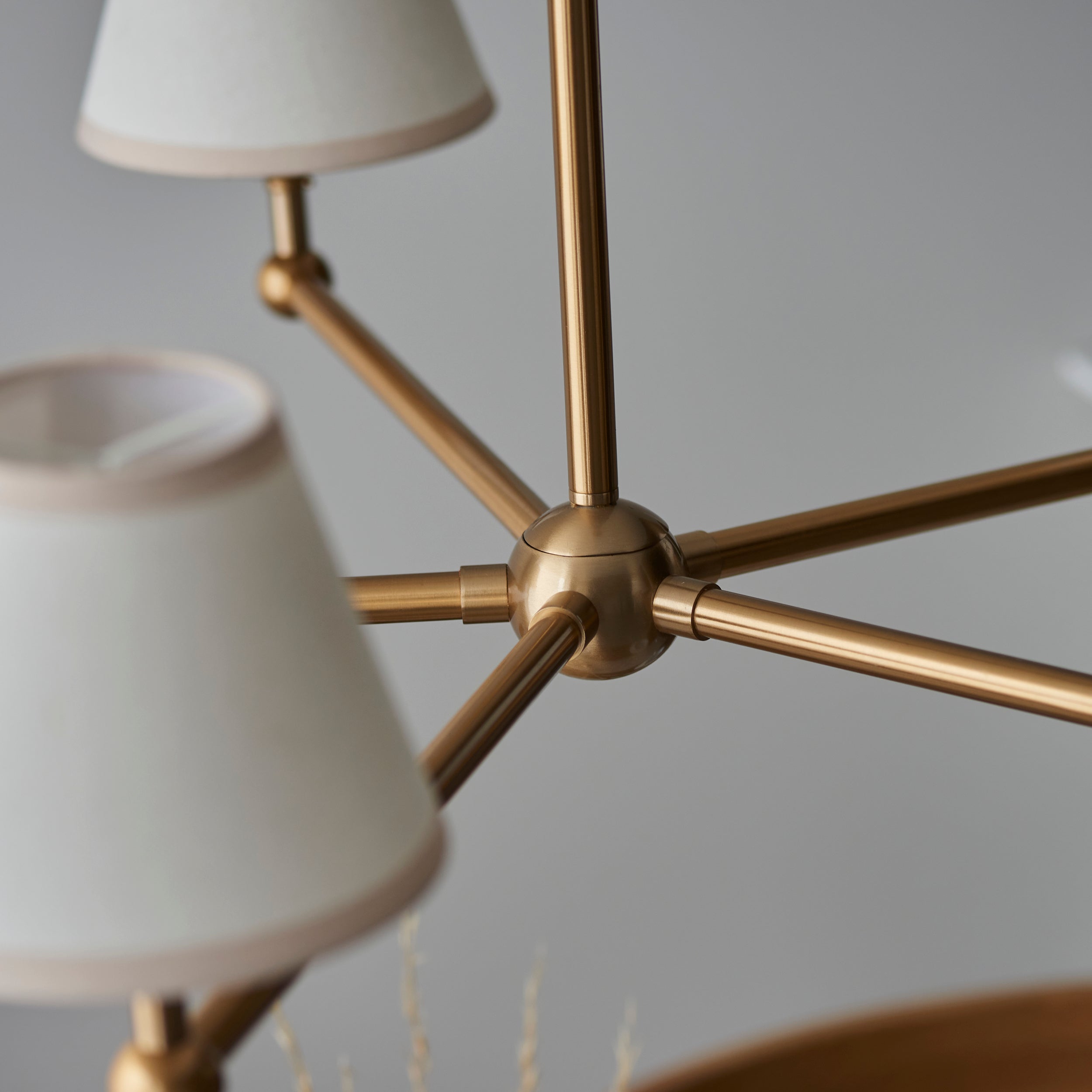 Endon Santiago Brushed Aged Brass 5 Light Pendant & Ivy 16cm Vintage White Shade
